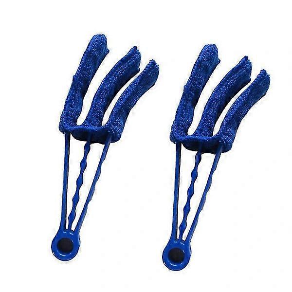 Cleaning Brush, Set of 2 Blue, for Window Blinds, Roller Blinds and Slats, with Microfiber Sleeve, Cleaning for Blinds and Shutters [DB] yc