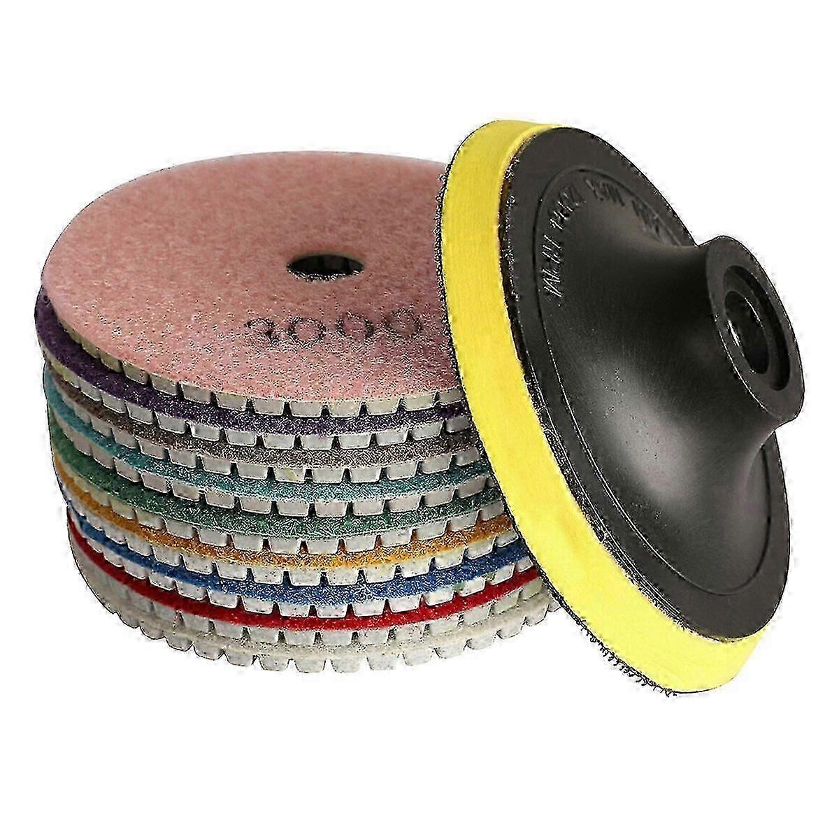 10Pcs Diamond Polishing Pads Kit 4 polegadas molhado/seco para granito pedra concreto mármore polimento uso Grinding Discs Set