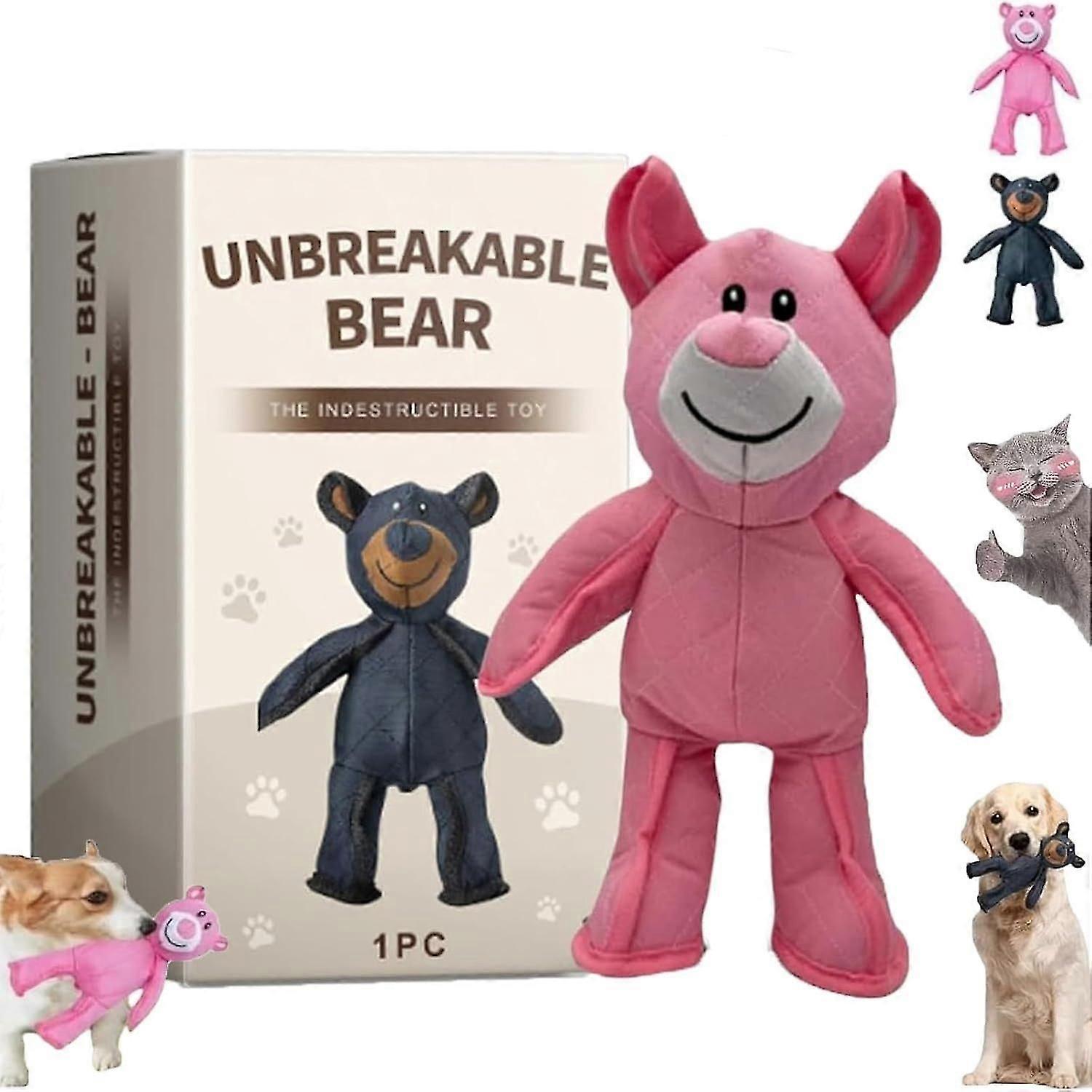 Unbreakable Bear Dog Toy, 2025 New Unbreak Bear, Unbreaka Bear for Aggressive Chewers, Indestructible Bear Dog for Heavy Chewers Large Dogs