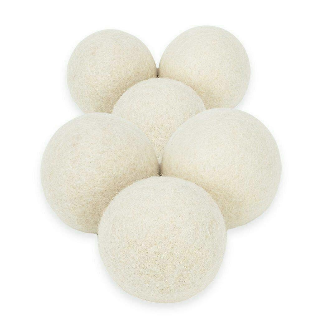 Wool Dryer Balls 6 Pack Natural Fabric Softener for Laundry, Reduces Wrinkles, 100% Wool