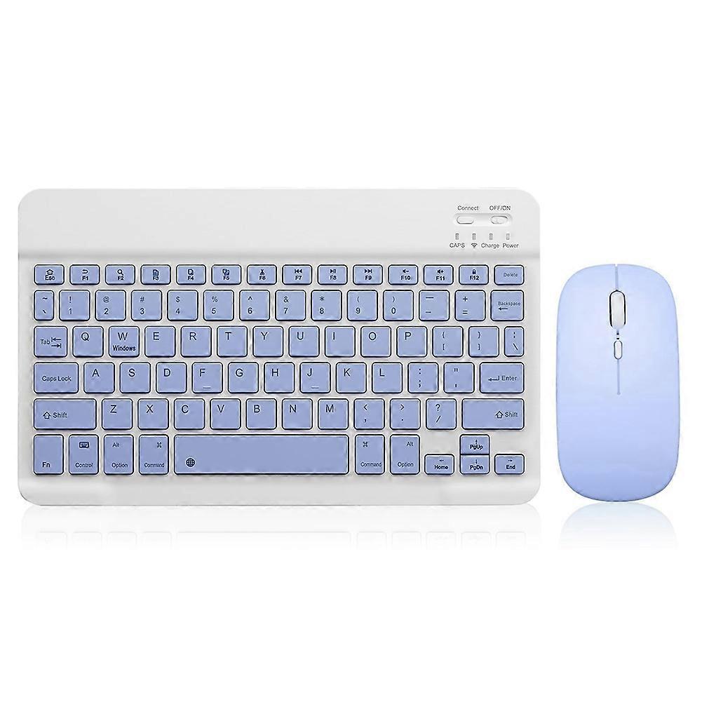 10 Inch Bluetooth Keyboard Rechargeable Ultra-Slim Wireless Mouse Keyboard Set for Android Windows Tablet IPhone IPad B