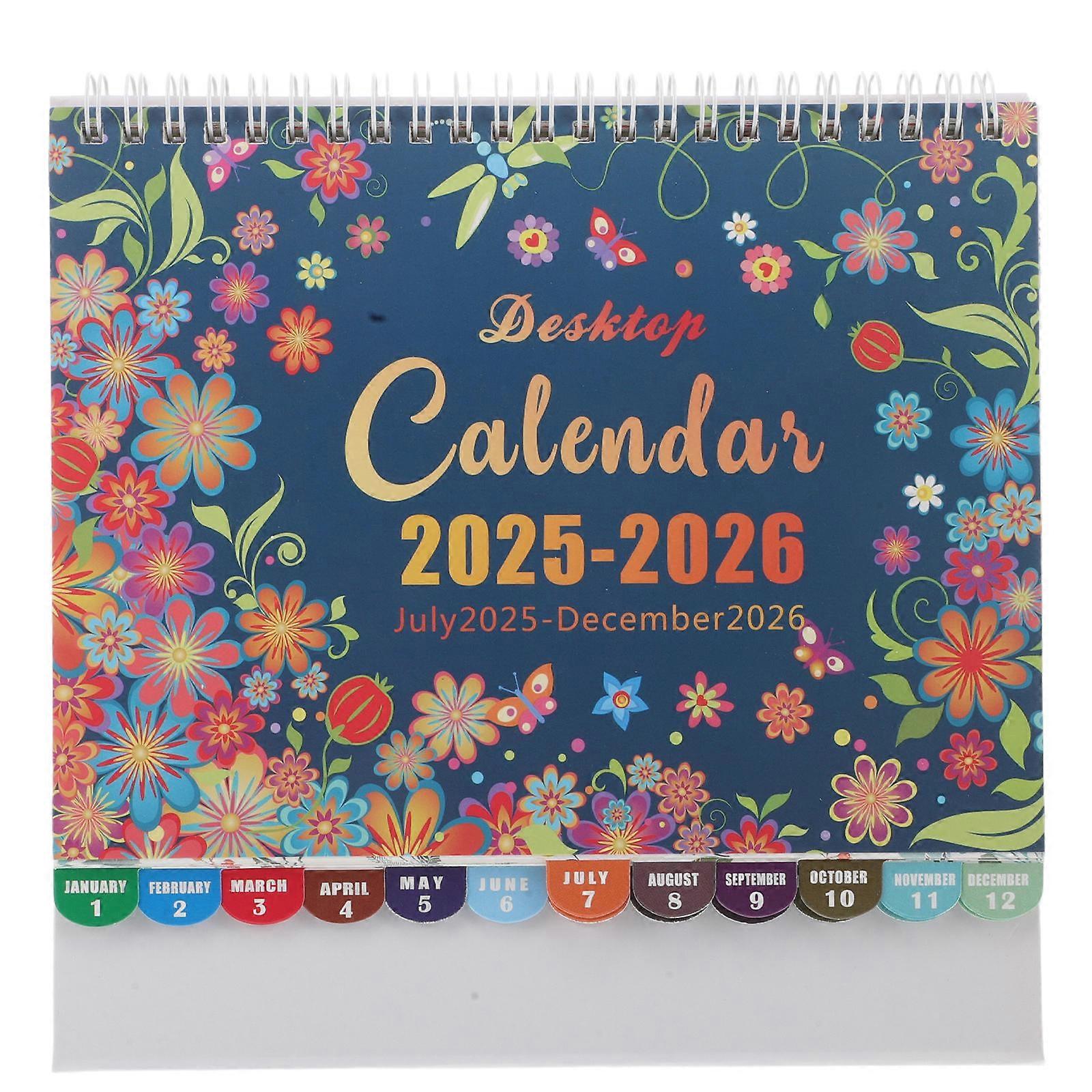 Floral Desk Calendar for Office with Flip Monthly Pages