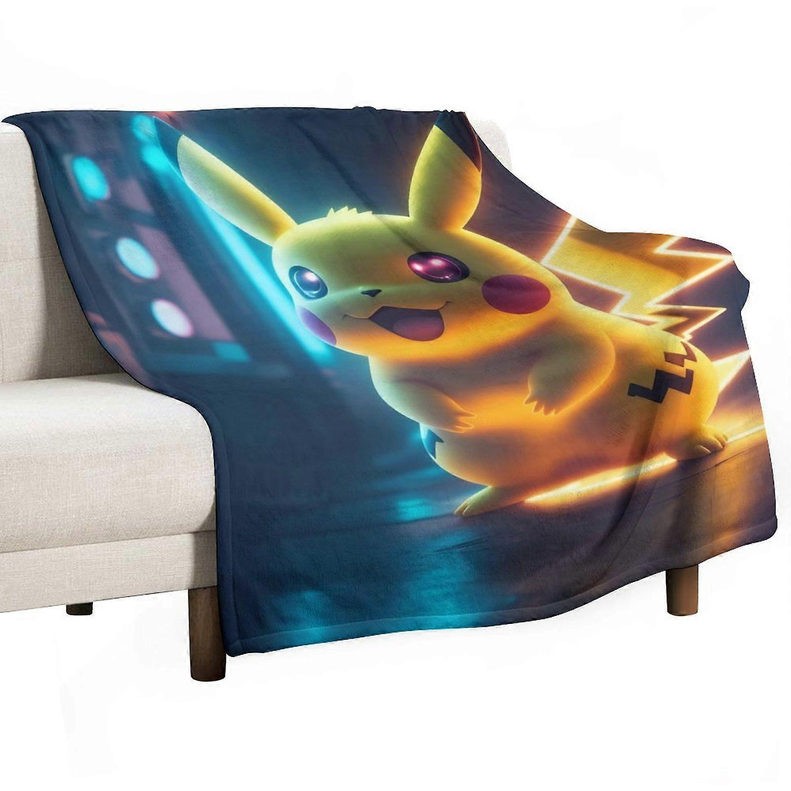 P-ikachu Queen Blanket, Gifts for Kids, Super Soft Lightweight Cozy Plush Flannel, Bed & Couch Decor, All Seasons, 40x50 Inches