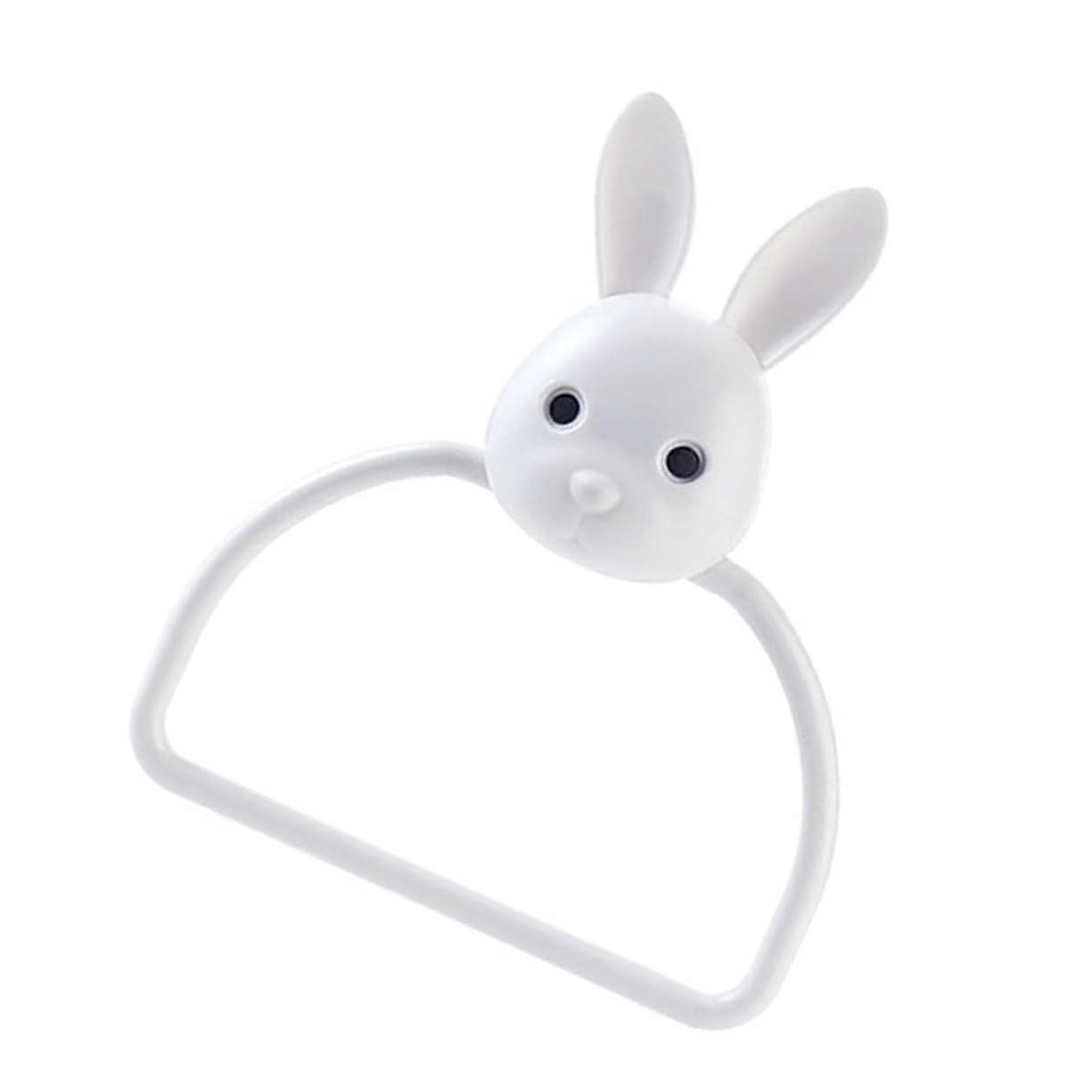 Towel Ring Holder Wall Mounted Rotatable ABS Space Saving Rack for Bathroom and Kitchen