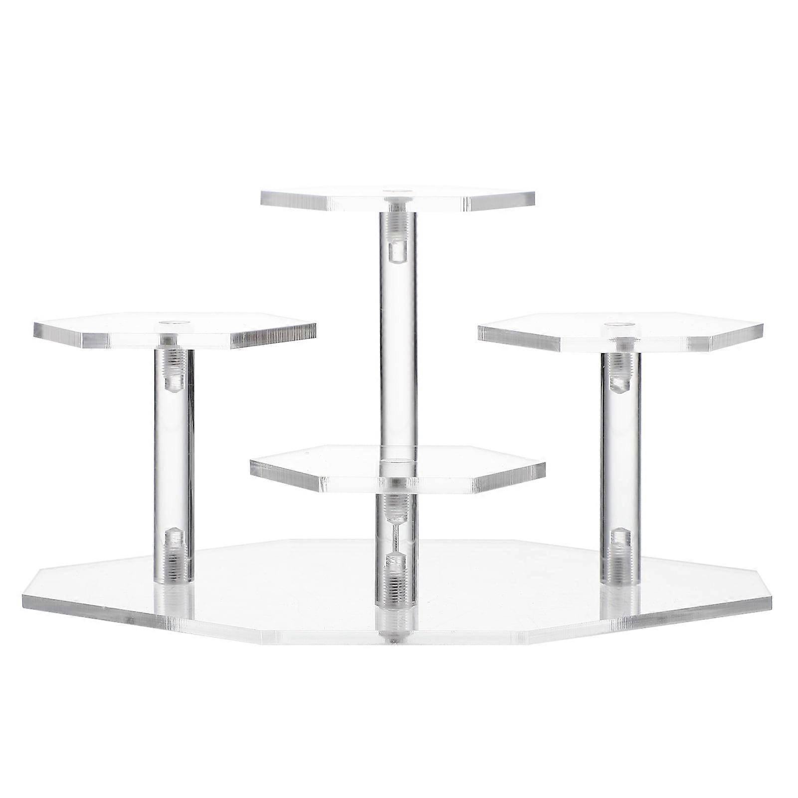 Transparent Clear Figurine Display Rack Acrylic 4-step Models Toys Rack