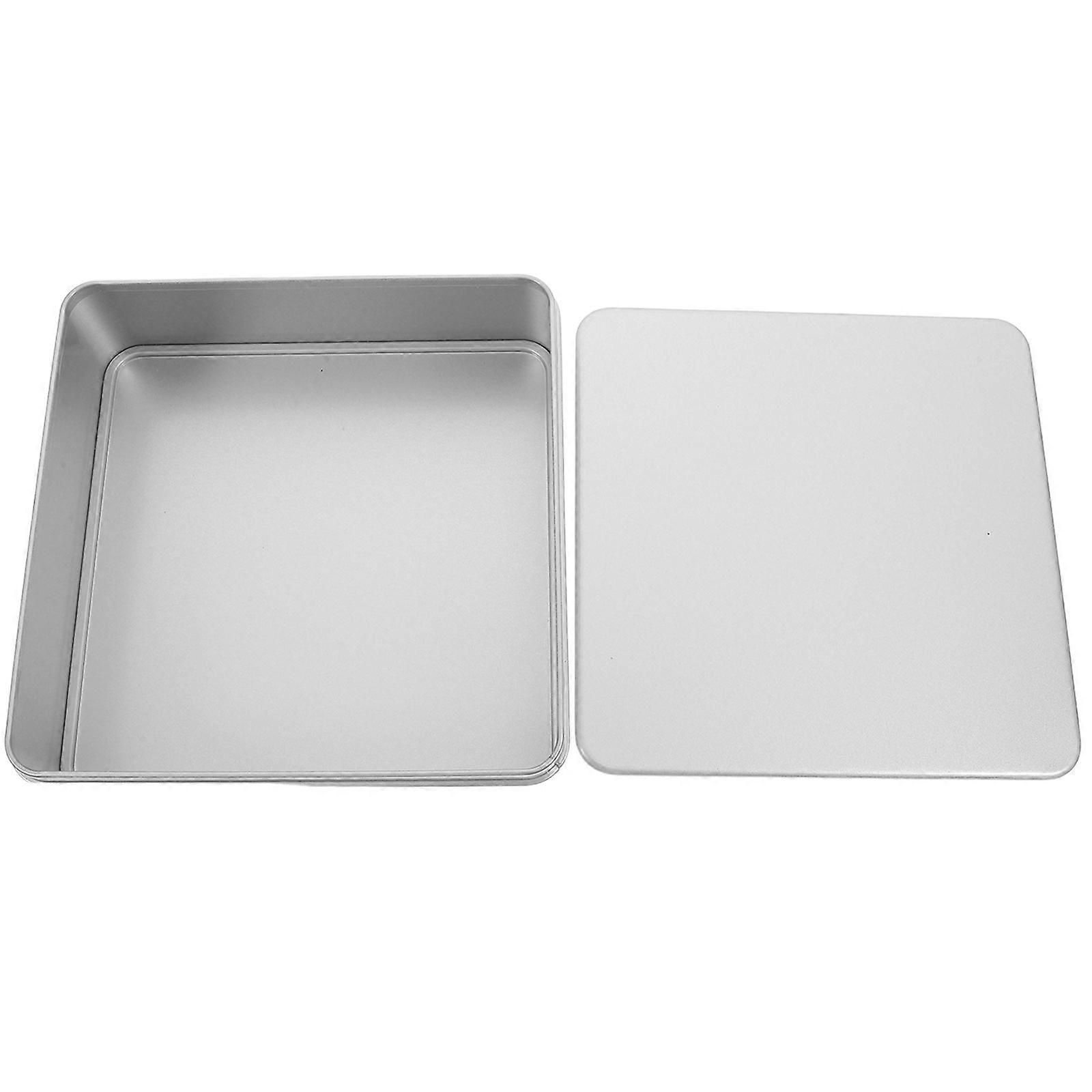 Small Metal Tin Box with Lid for Home Storage of Cookies