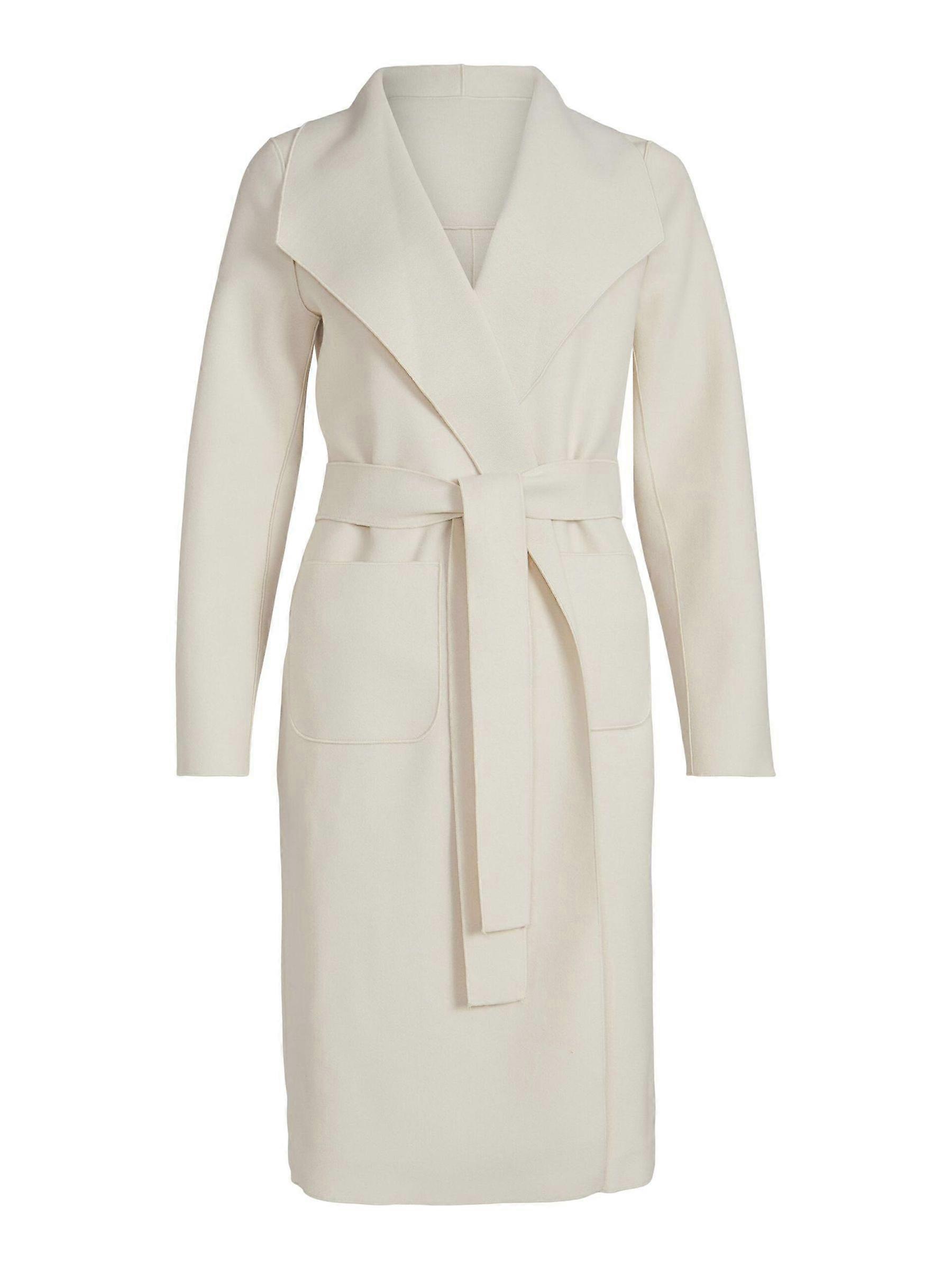 Damen Mantel mit Bindegürtel Dünne Winterjacke Sweat Coat Leger Regular Fit 