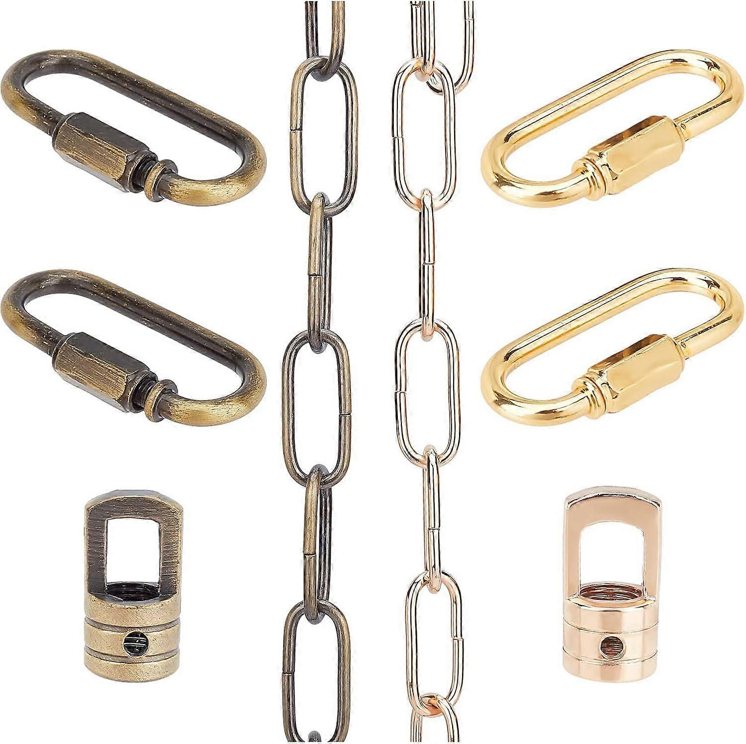 2 Pcs Lighting Fixture Chain Lighting Pendant Chain 2 Colors 19.7inch Suspension Chain Heavy Duty Chain with 4 Pcs Lifting Ring 2 Pcs M10 Bucket Shape