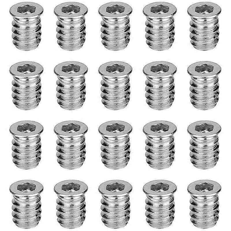 40pcs Furniture Socket Screws Threaded Inserts Inserts 6 15mm Zinc Plated Metal Insert Nuts D Type Socket Type HEX SCREW SCREW SCREWS BY NUTS FOR WOOD