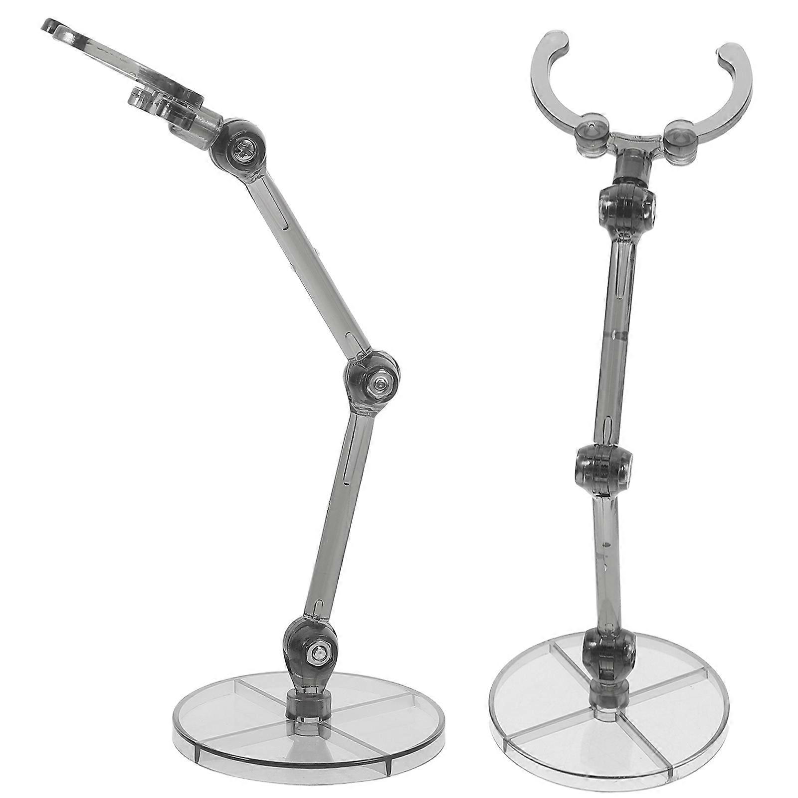 Figure Model Stand Clear Action Holder for Display 4Pcs Black Plastic