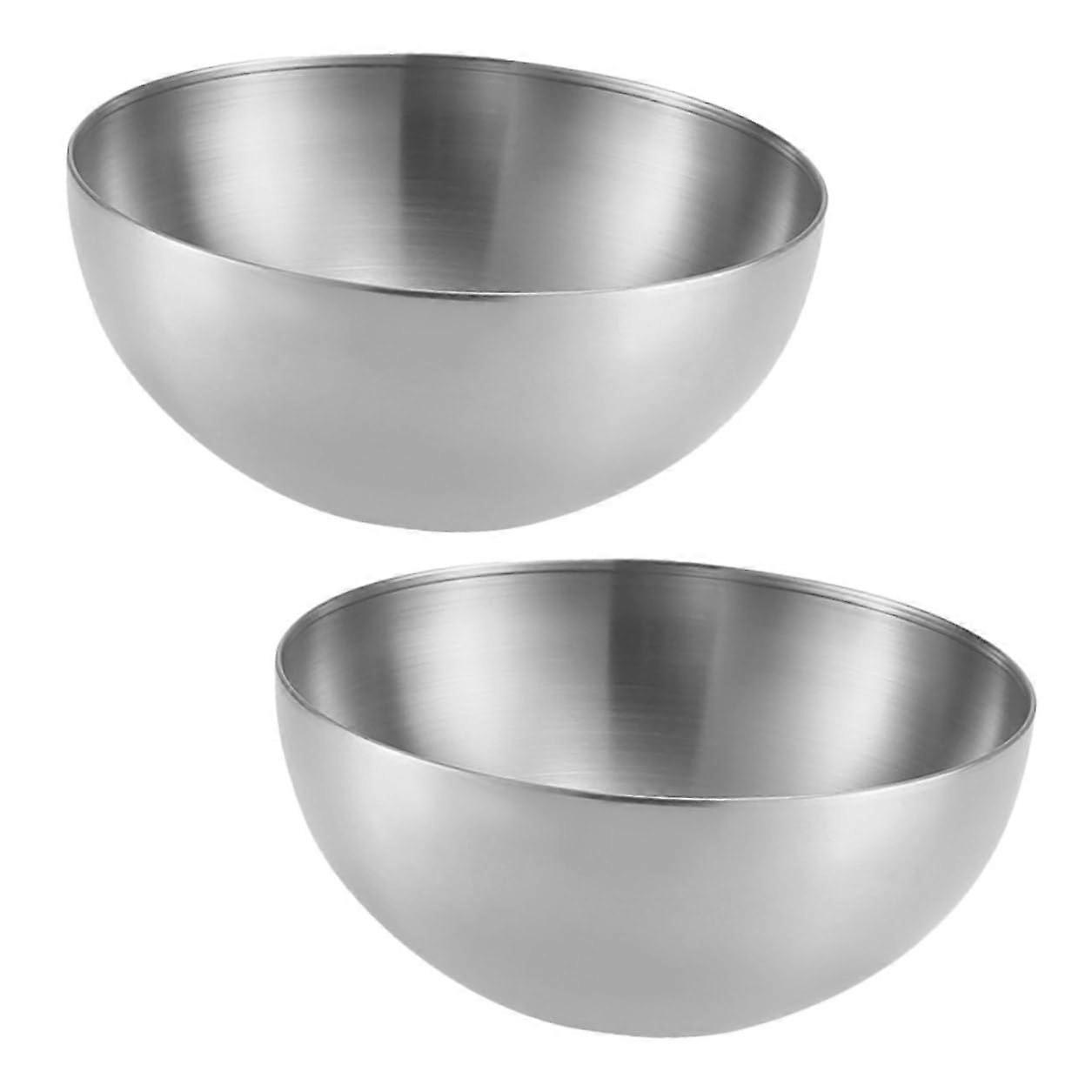 2pcs Large Stainless Steel Salad Mixing Bowls, Rust Resistant, Stackable, Smooth Edges, Dishwasher Safe