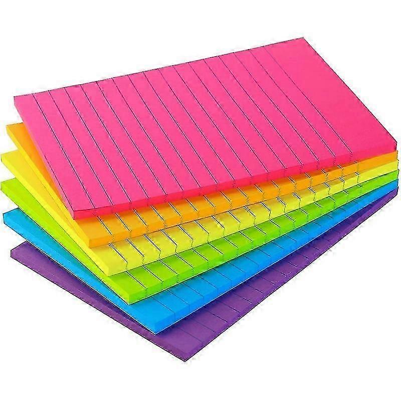 Lined self stick notes 4x6 sticky pads 6 pads 45 sheets per pad