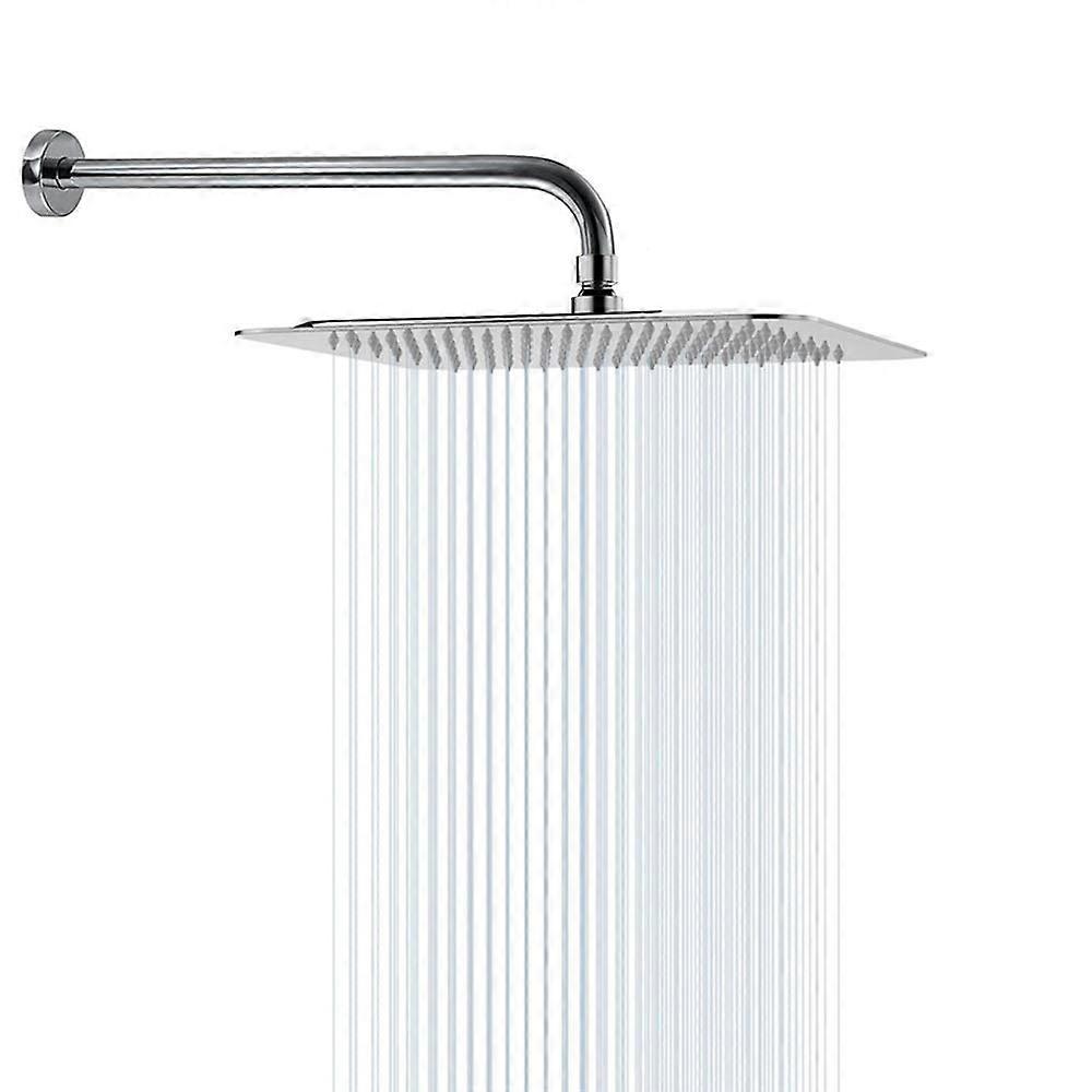12 Inch Rainfall Shower Head with Extension Arm, Large Square Chrome for Full Body Coverage