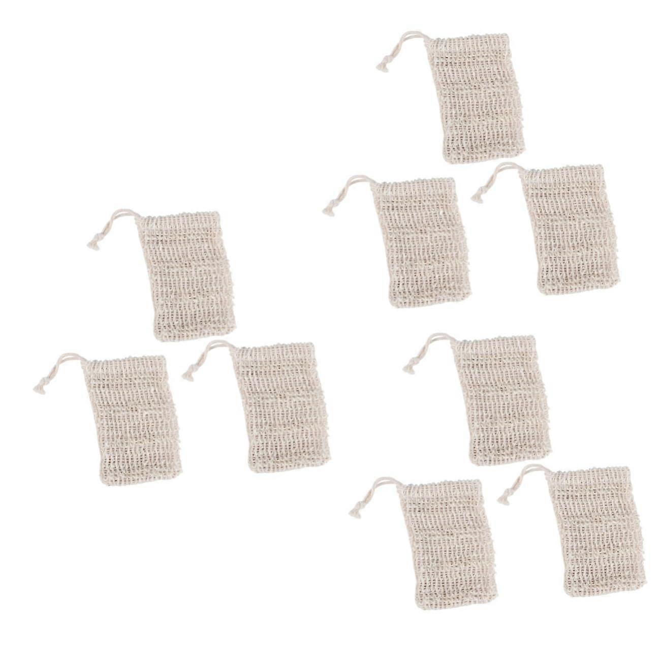 3 Sets Natural Sisal Soap Saver Bag with Drawstring for Quick Lather and Gentle Exfoliation