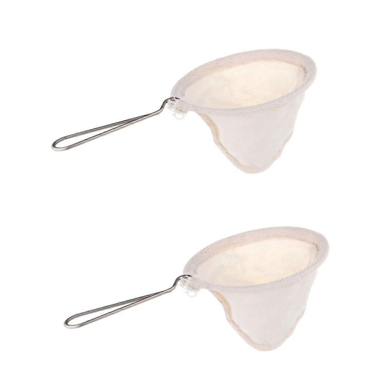2pcs Reusable Coffee Filter and Tea Infuser with Fine Cloth Mesh Stainless Steel Handle Medium