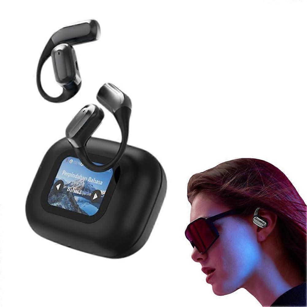 Xp2 OverEar Wireless Earbuds OpenEar True Wireless LED Display Noise Reduction Waterproof For Running Workouts Black