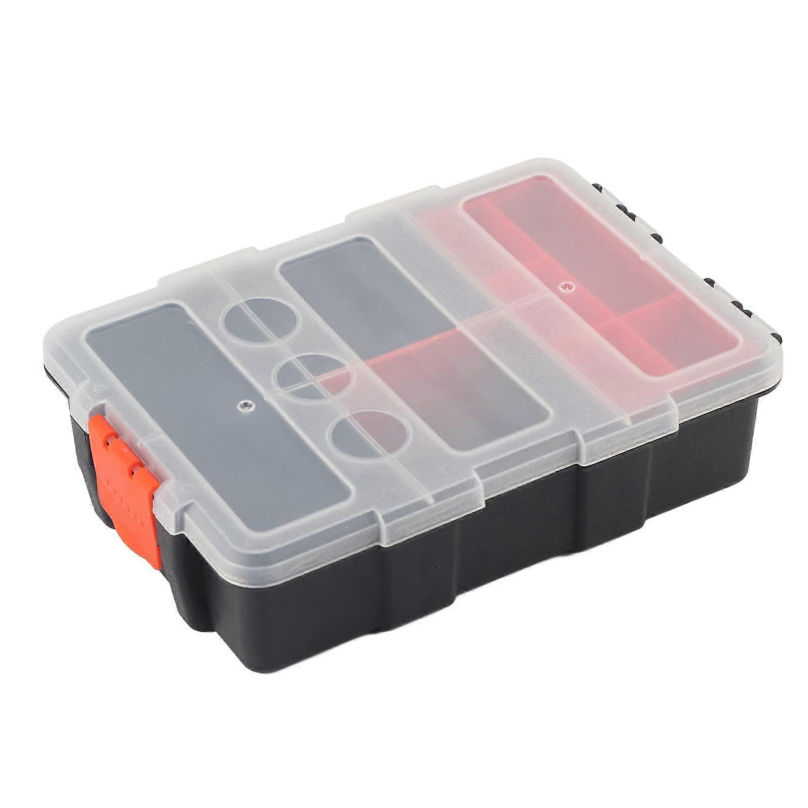 Tool Storage Box with Double Layer Plastic Organizer, Clear Lid Waterproof Case for Small Parts