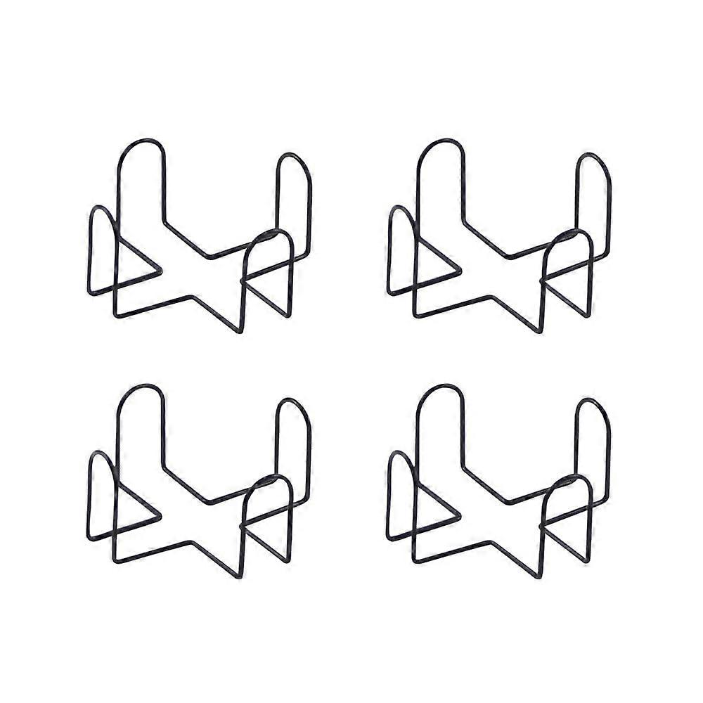 Black Iron Coaster Holder Stand Set for Round and Square Coasters, SpaceSaving Organizer 4PCS