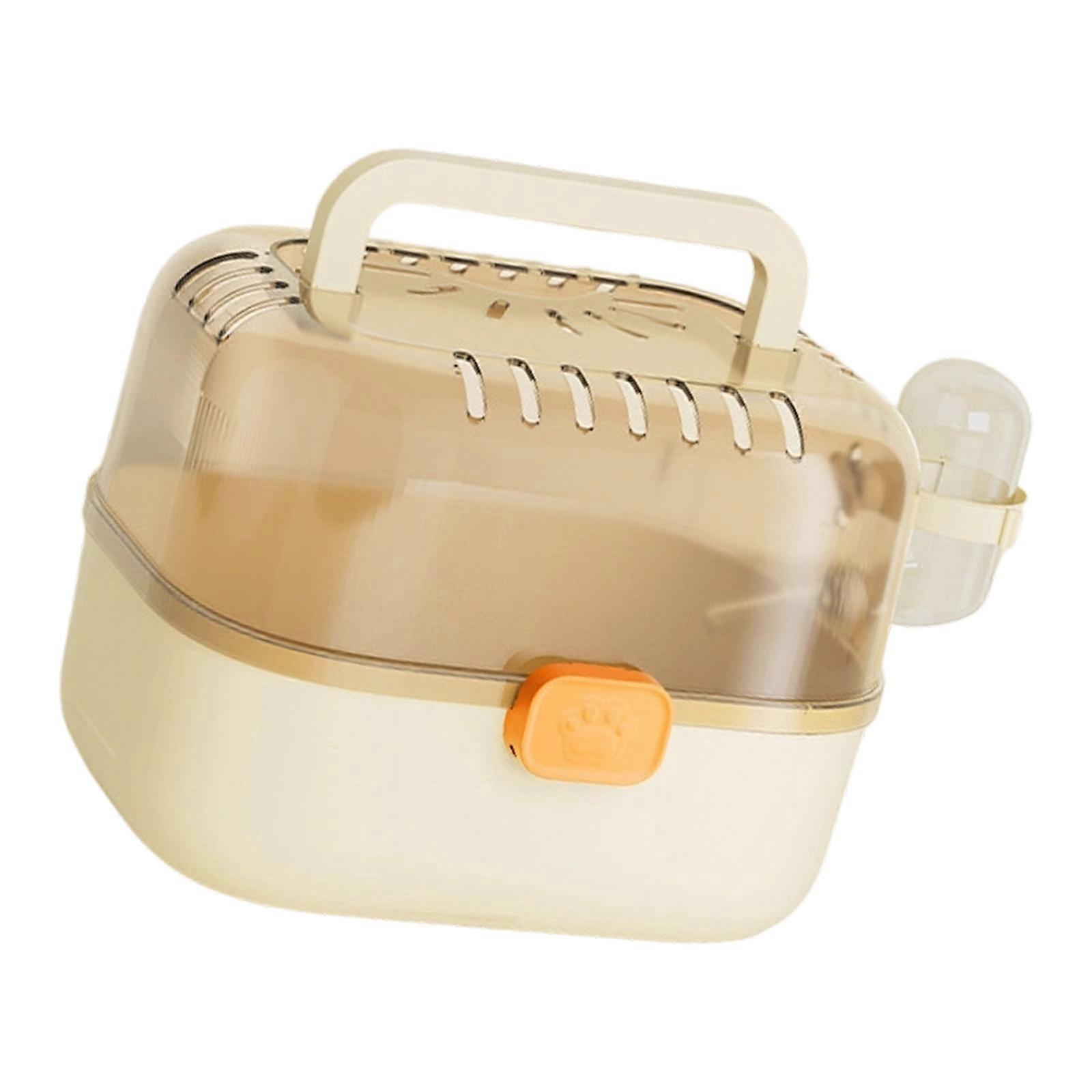 Compacts Hamster Carriers Safe Lock System Ventilation Side Easyly Maintenance Includes Water Bottles for Small Pet  Yellow