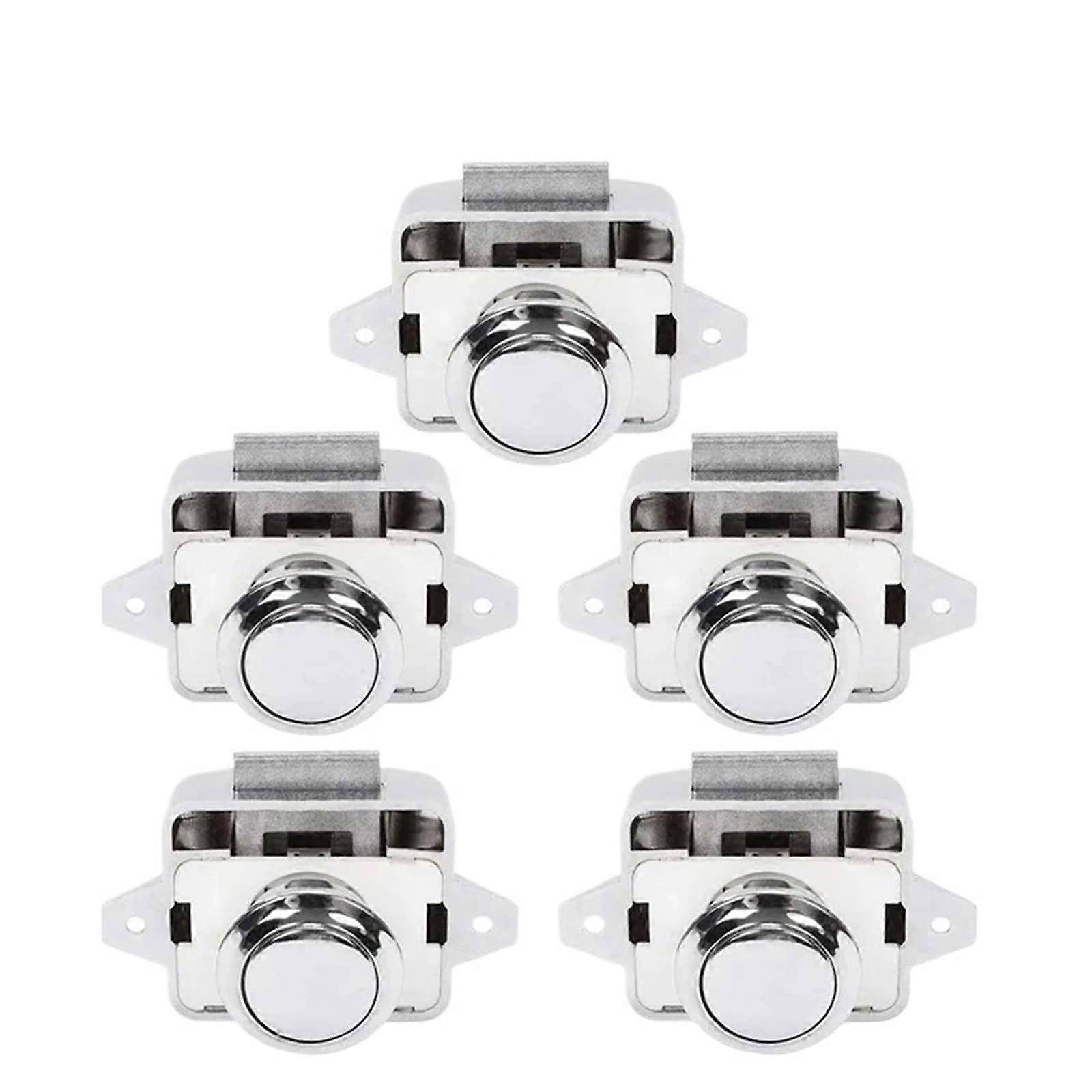 RV Cabinet Lock Zinc Alloy Secure Drawer Latch for Caravan Boat Furniture Panel 26mm Silver