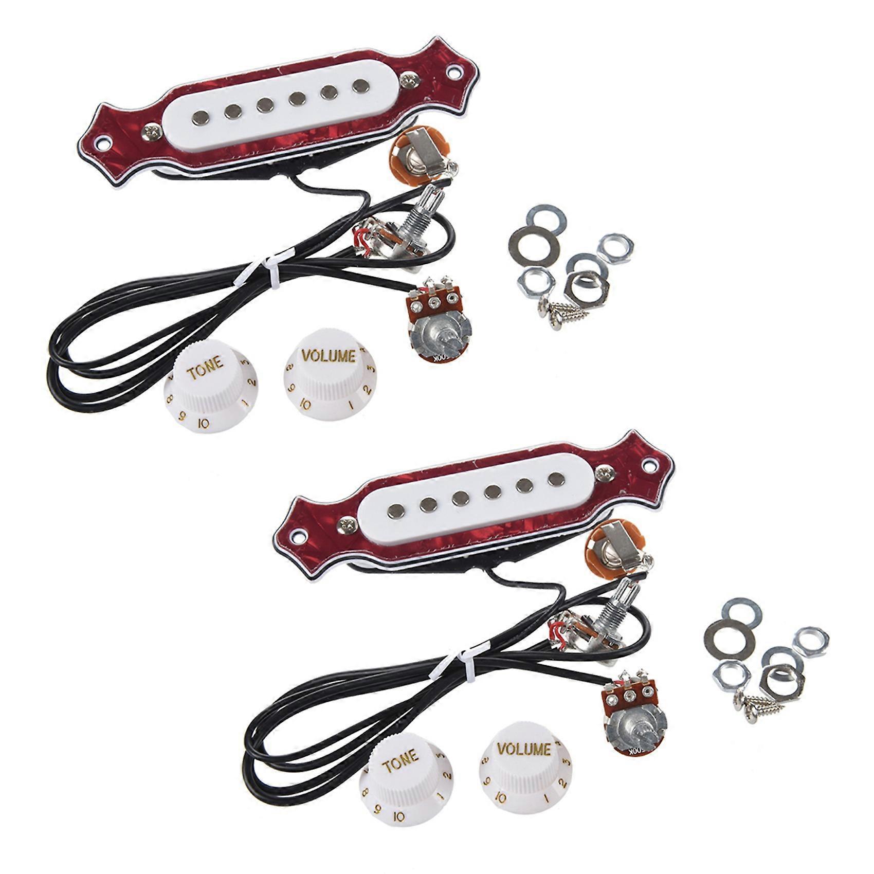 2X Enkelspole Magnetisk Akustisk Gitarr Pickup