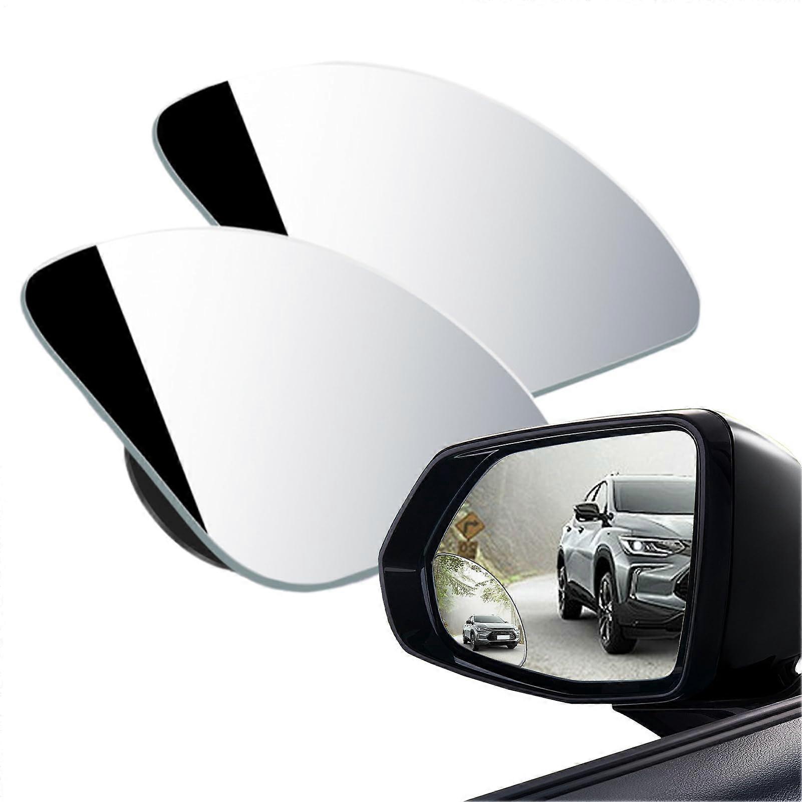 Frameless 360 Degree Adjustable Blind Spot Mirror, Wide Angle Car Side View with Scratch Resistant Glass