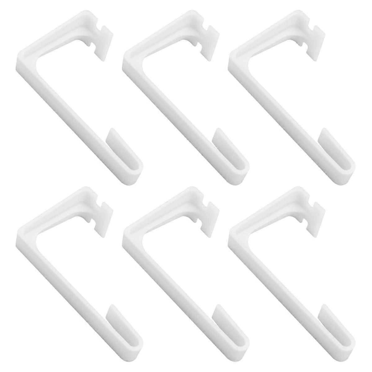 6 Pack White RV Curtain Holders for Camper Windows with Secure Holdback and Easy Installation