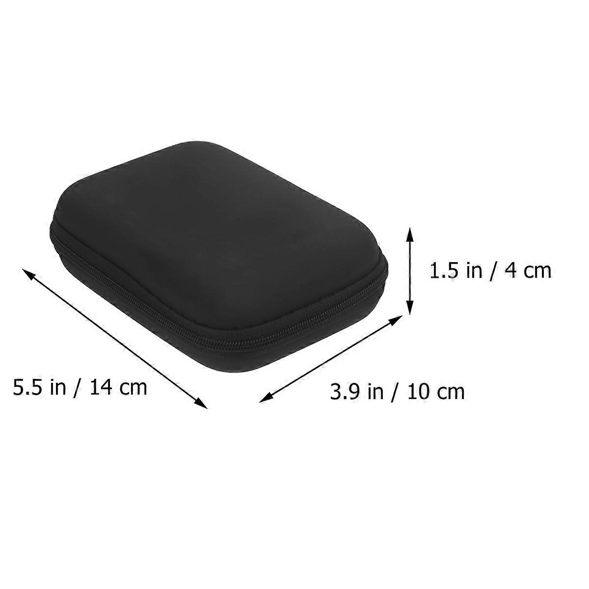 Data Cable Eva Storage Case for Headset Storage 2Pcs Black Zipper Bag