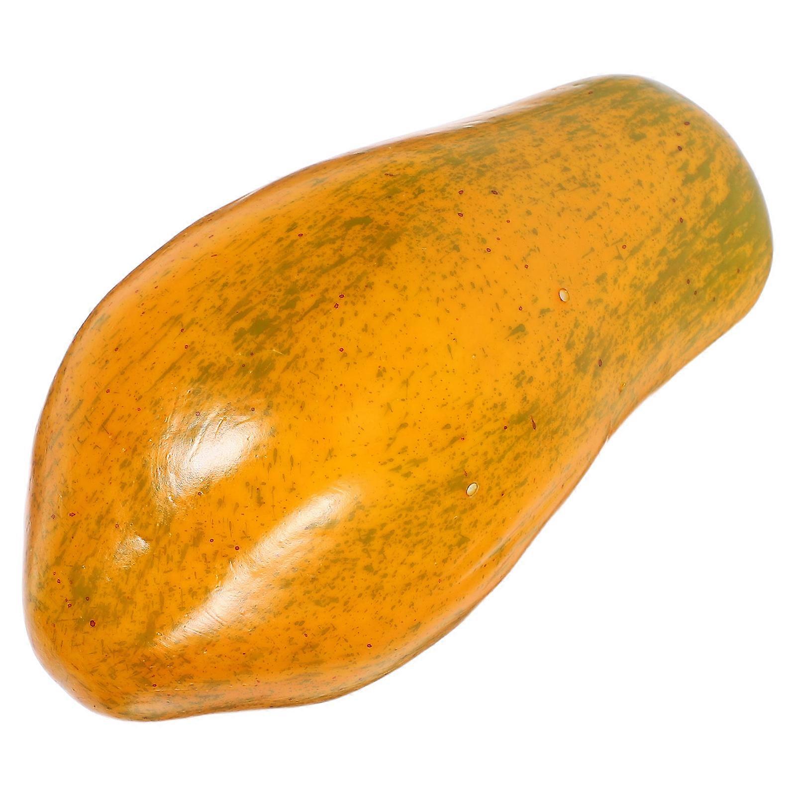 Vivid Fruit Model Papaya Decor for Decoration 4Pcs Yellow