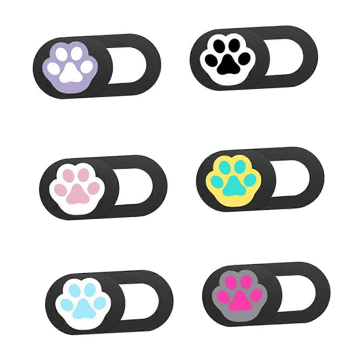 6pcs Cute Cat Claw Webcam Cover Laptop Privacy Protector with Strong Adhesive for Camera Security