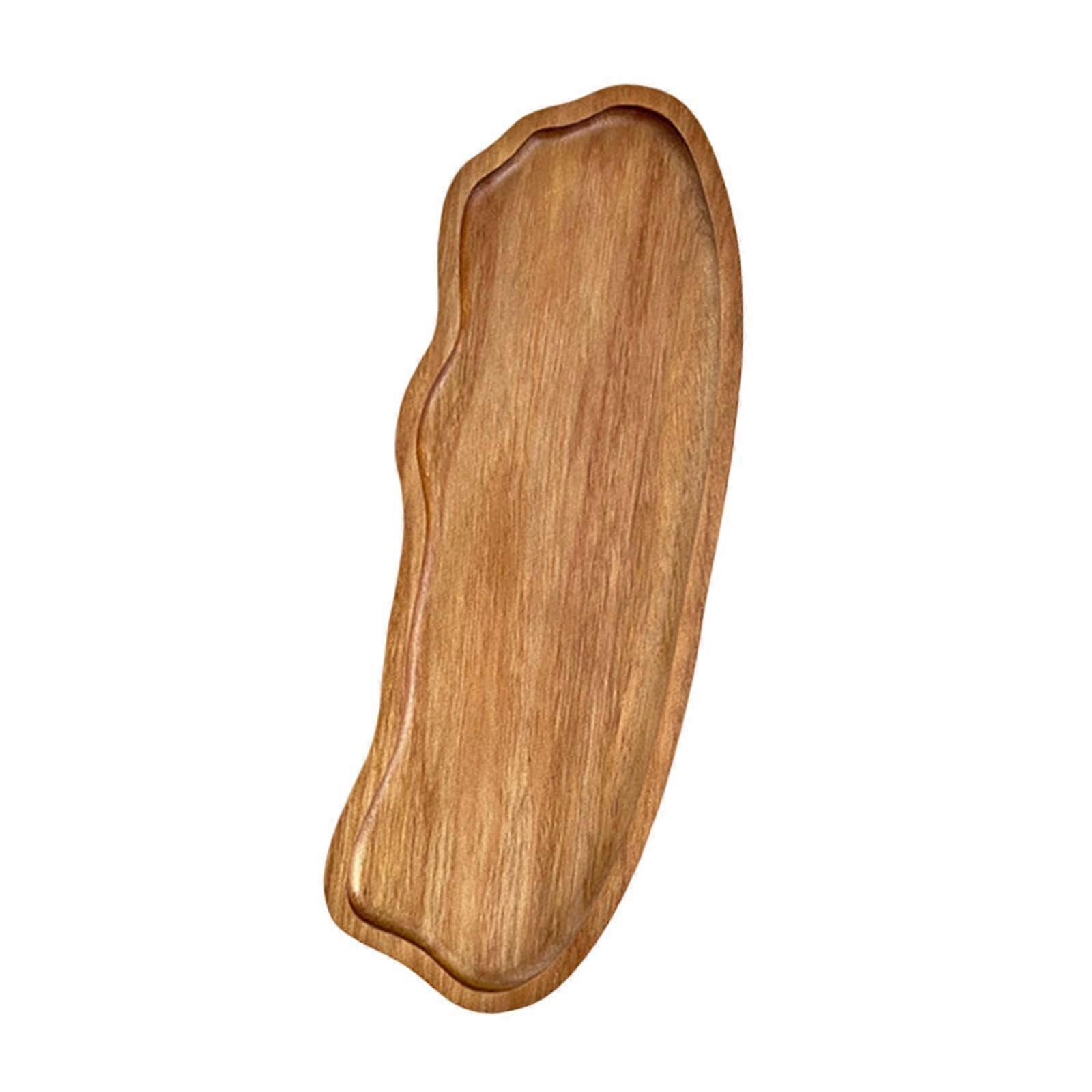 Wooden Serving Tray with Unique Irregular Shape for Breakfast, Snacks, Fruit and Cupcake Display