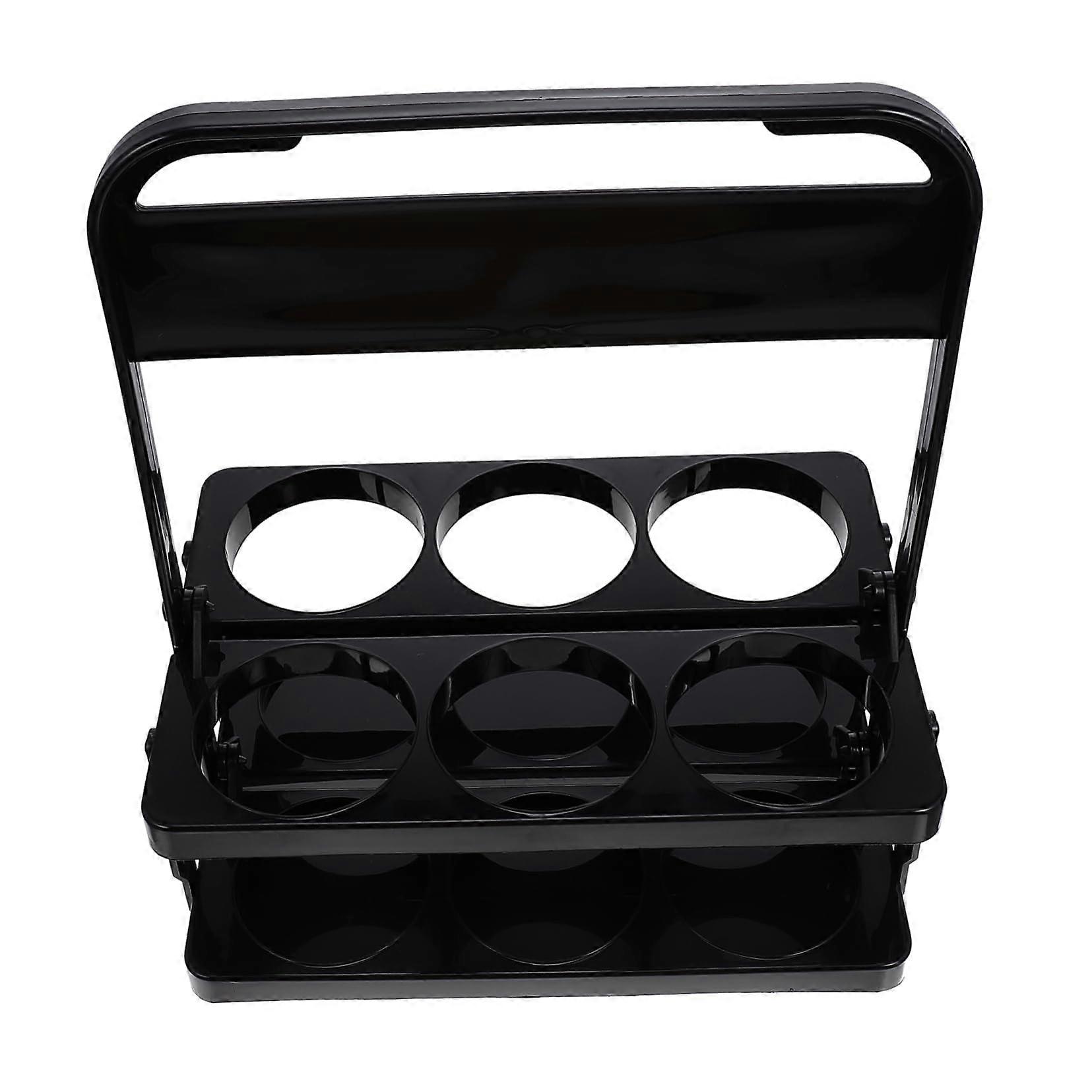 Beer Bottle Carrier with Flat Handle, Foldable SpaceSaving PP Organizer Rack for MultiBottle Storage
