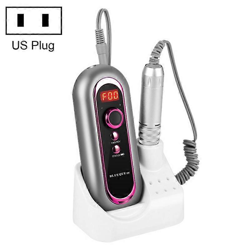 BLUEQUE Plug-in Portable Nail Art Carbon Brush Grinder, Specification: US Plug (Gray)
