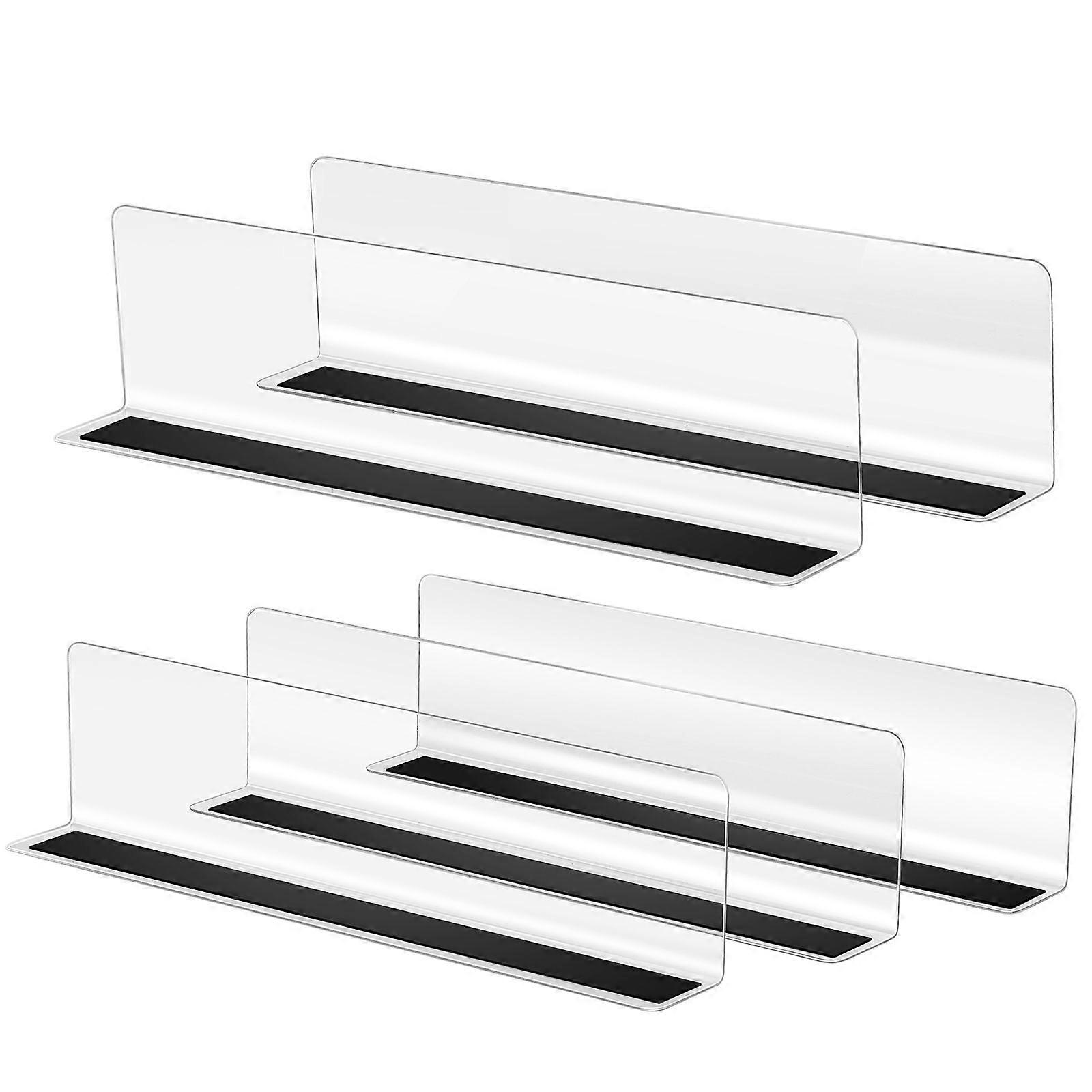 5pcs Store Goods Separators L-shaped Plastic Shelf Divider Supermarket Commodity Divider Baffle