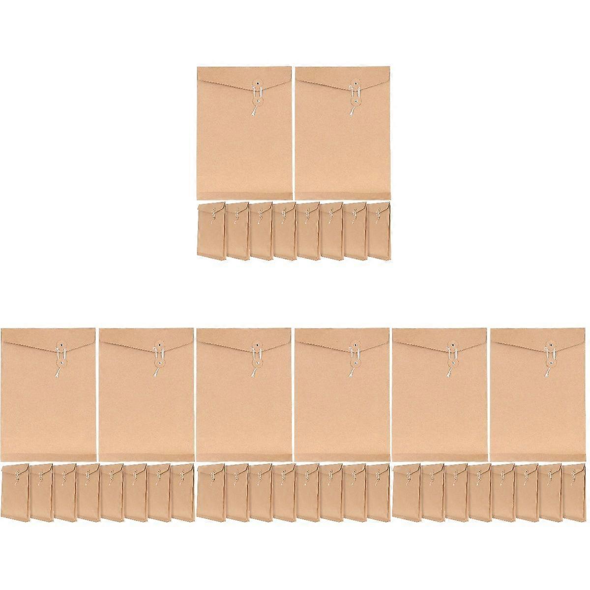 40 pcs  Kraft Paper Envelope String Tie Closure Envelope Document File Organizer