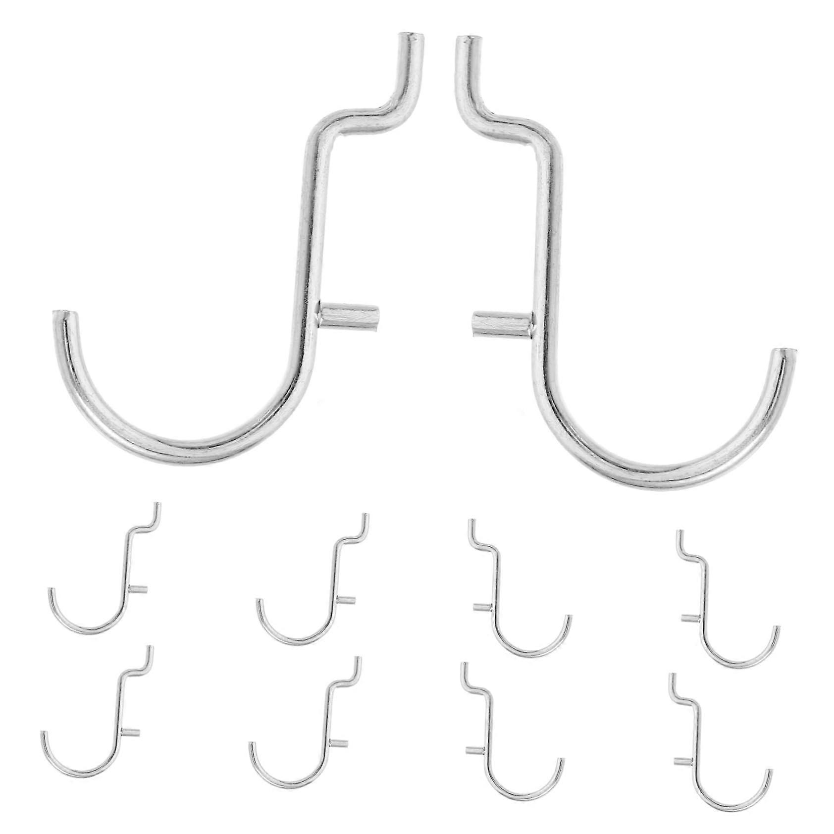 10pcs Heavy Duty Metal Pegboard Hooks for Garage Workshop Kitchen Storage