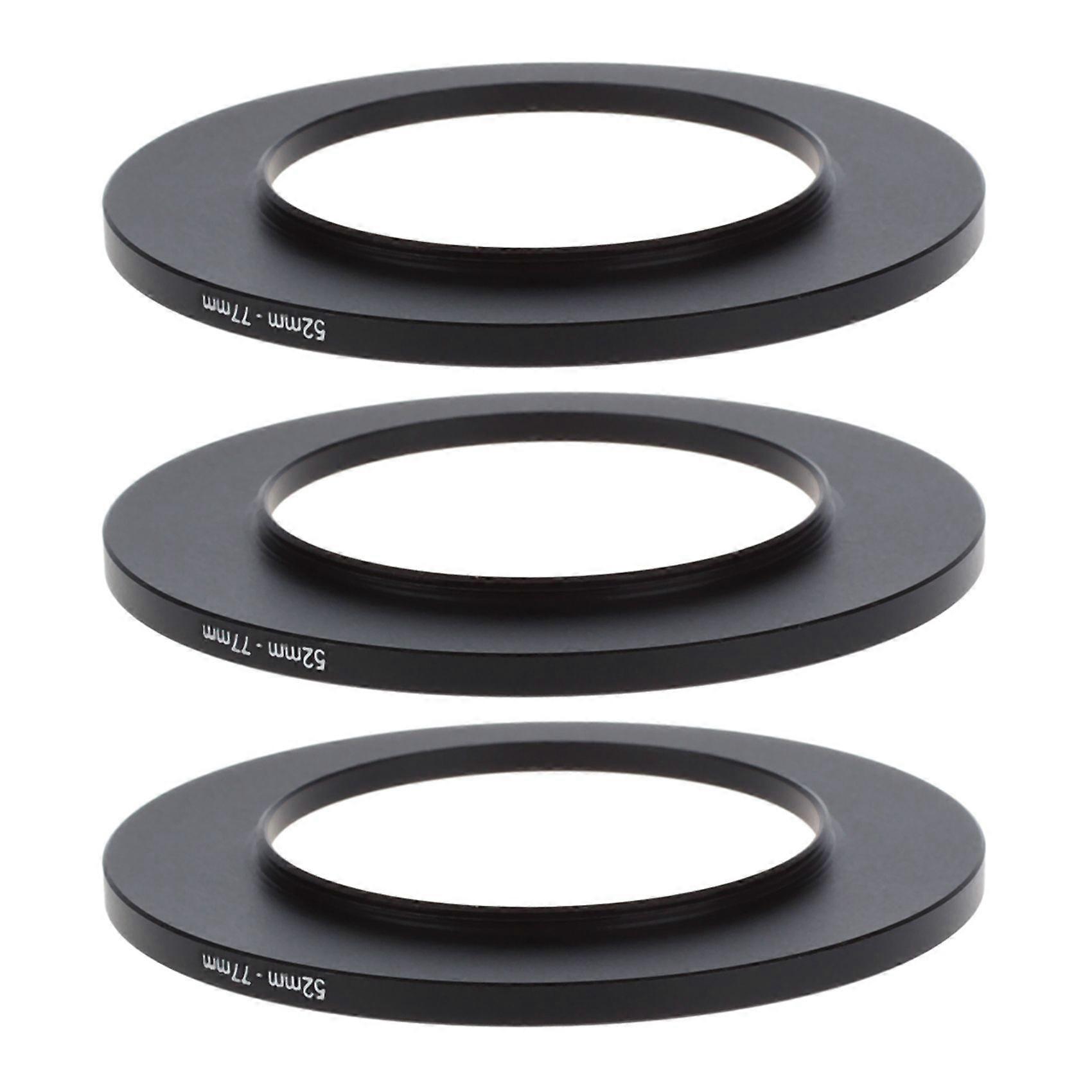 3pcs 52mm-77mm 52-77 Metal Step Up Filter Ring Adapter for Camera