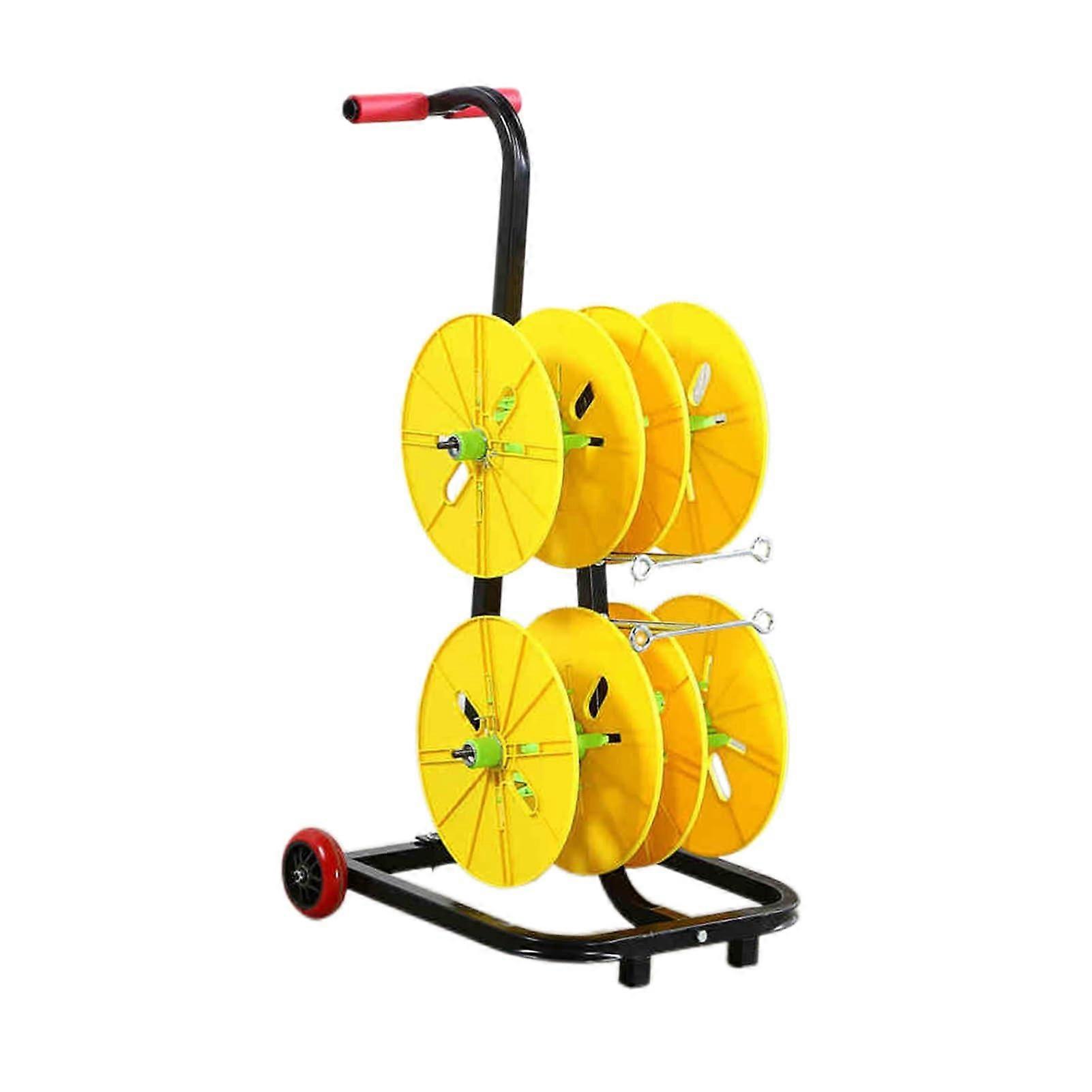Wire Spool Rack with Smooth Spool Rotation, Mobile Cable Spool Holder Cart for Storage, 90x42x49cm