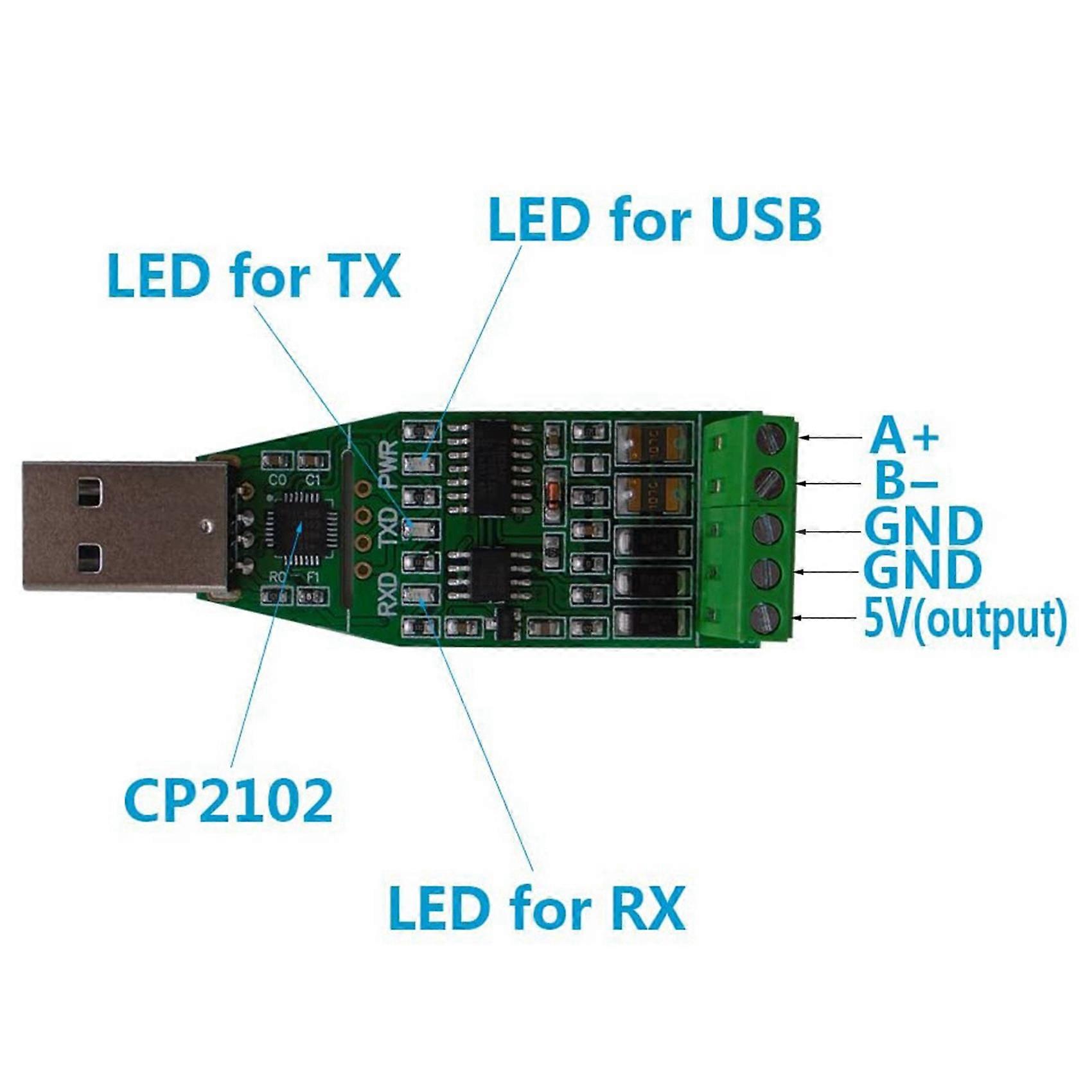 8X USB to RS485 Communication Module Bidirectional Half-Duplex Serial Line Converter