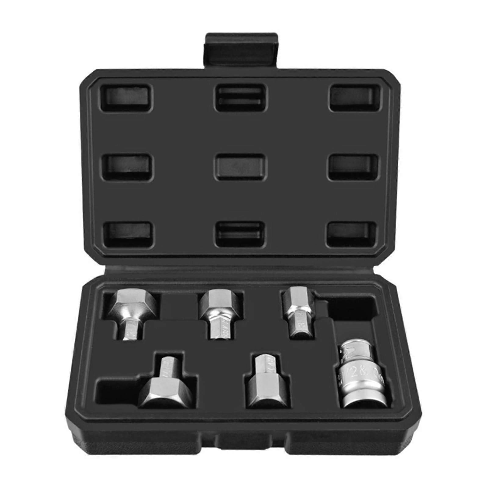 Hex Bit Socket Set 14/17/19/22/24mm 1/2 inch Drive with Storage Case