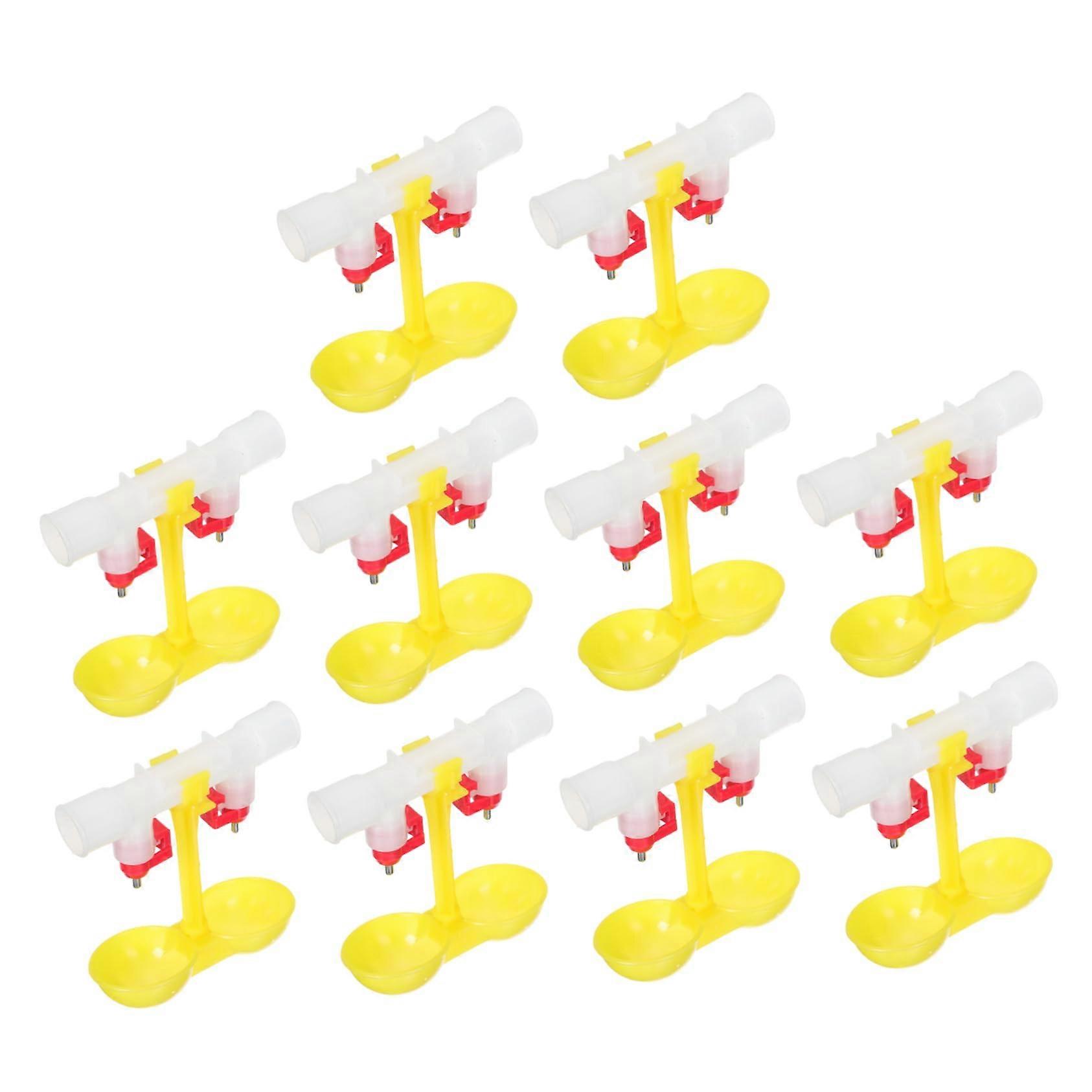 10pcs Automatic Chicken Waterer Cups with Ball Valve, 360° Poultry Drinker, Easy Install