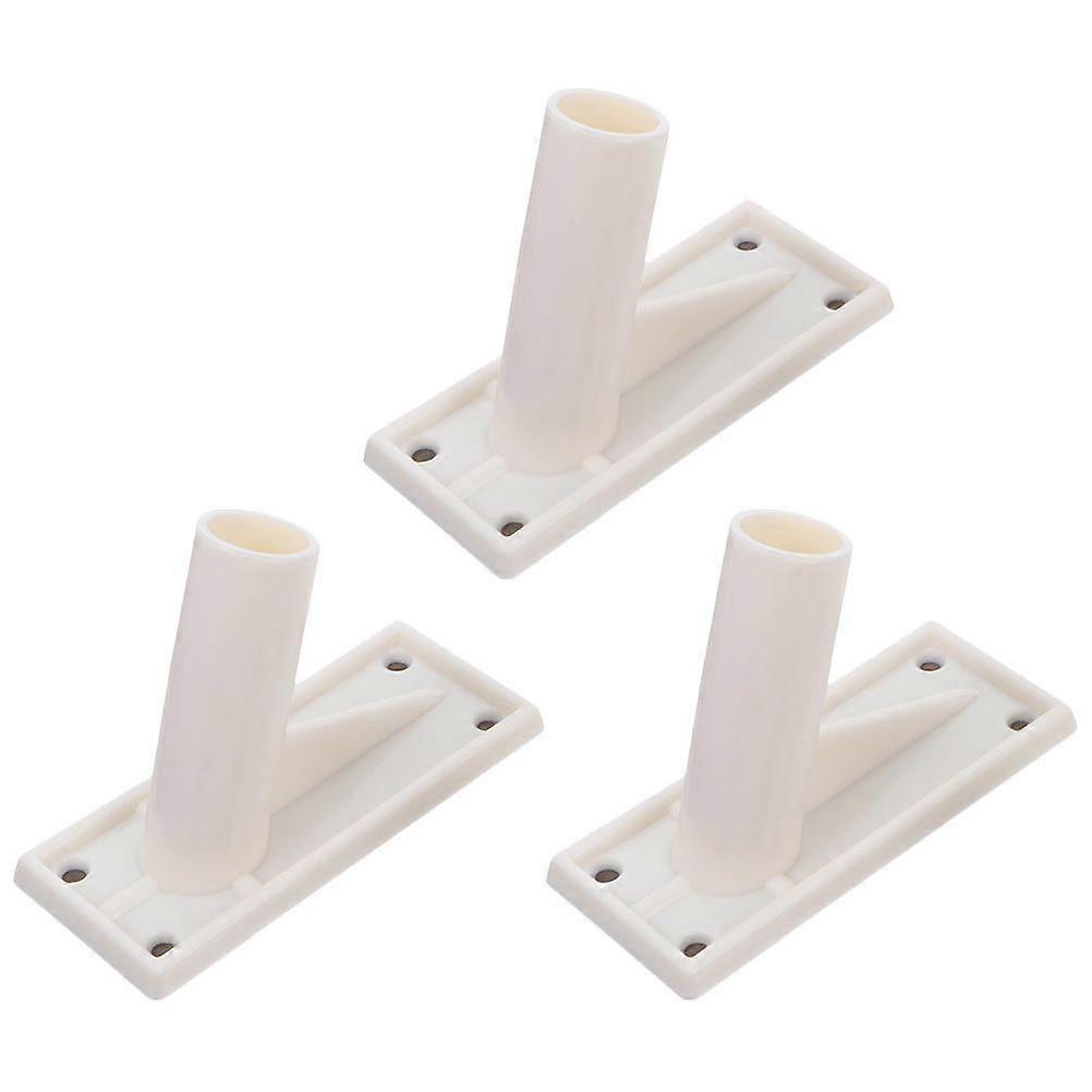 3 Pcs Self-Adhesive Flag Pole Mounting Brackets Wall-Mounted Holder Racks
