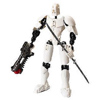 13 Robot Action Figure BWhite Figura articolata multisnodata stampata in 3D per artisti