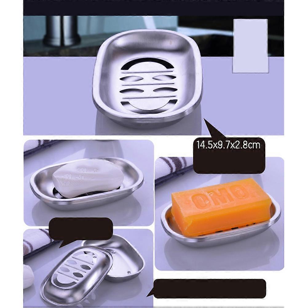 Stainless Steel Soap Dish Double Layer Tray for Soap Holding