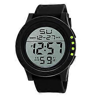 Digitale Herren-Sportuhr, wasserdicht, LED-Quarzwerk, großes Zifferblatt, Silikonarmband, Grün