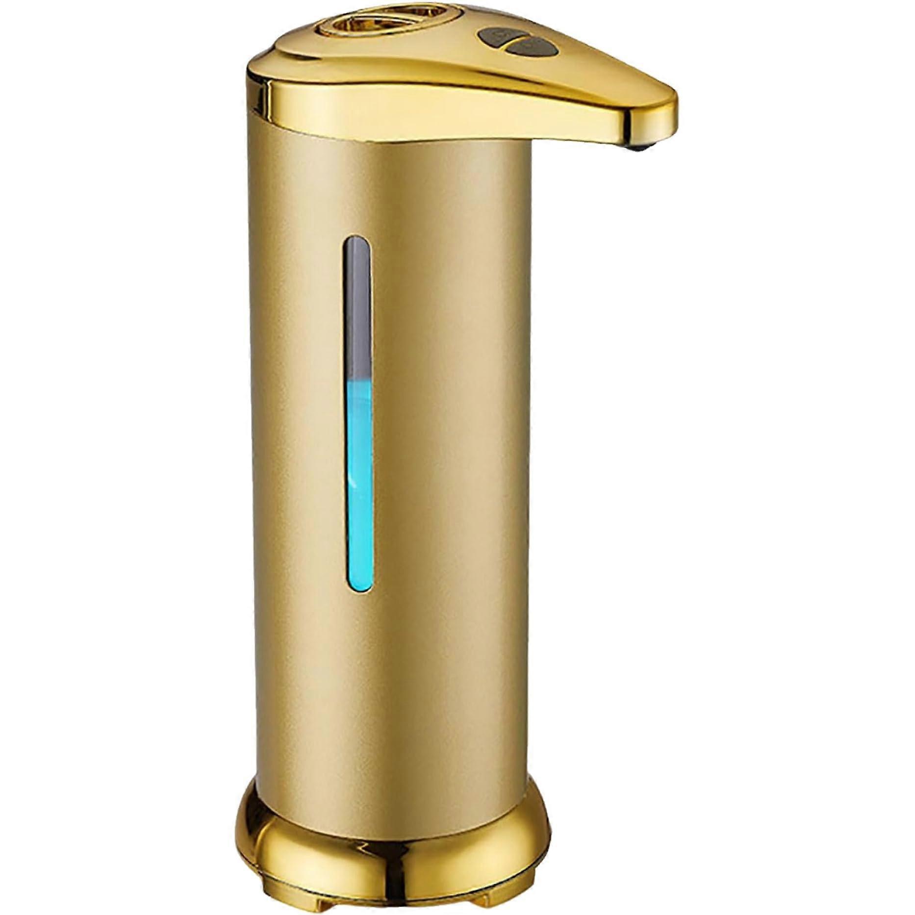 Gold Automatic Soap Dispenser with Infrared Sensor, Touchless Stainless Steel for Kitchen Bathroom