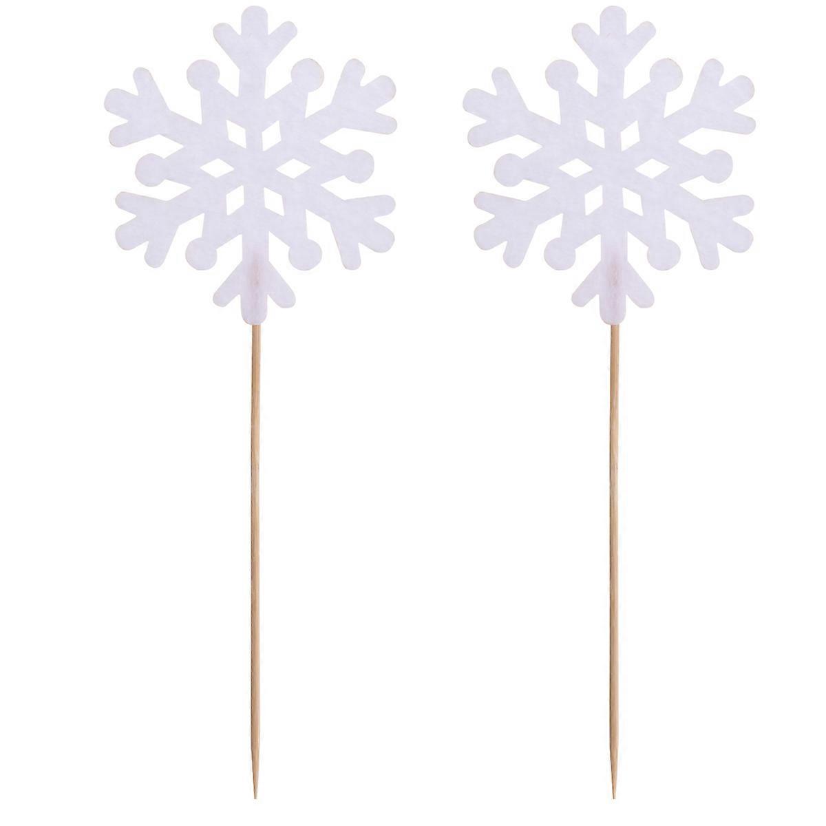 Cake Decorations Christmas Snowflake Picks for 10Pcs Cake Toppers