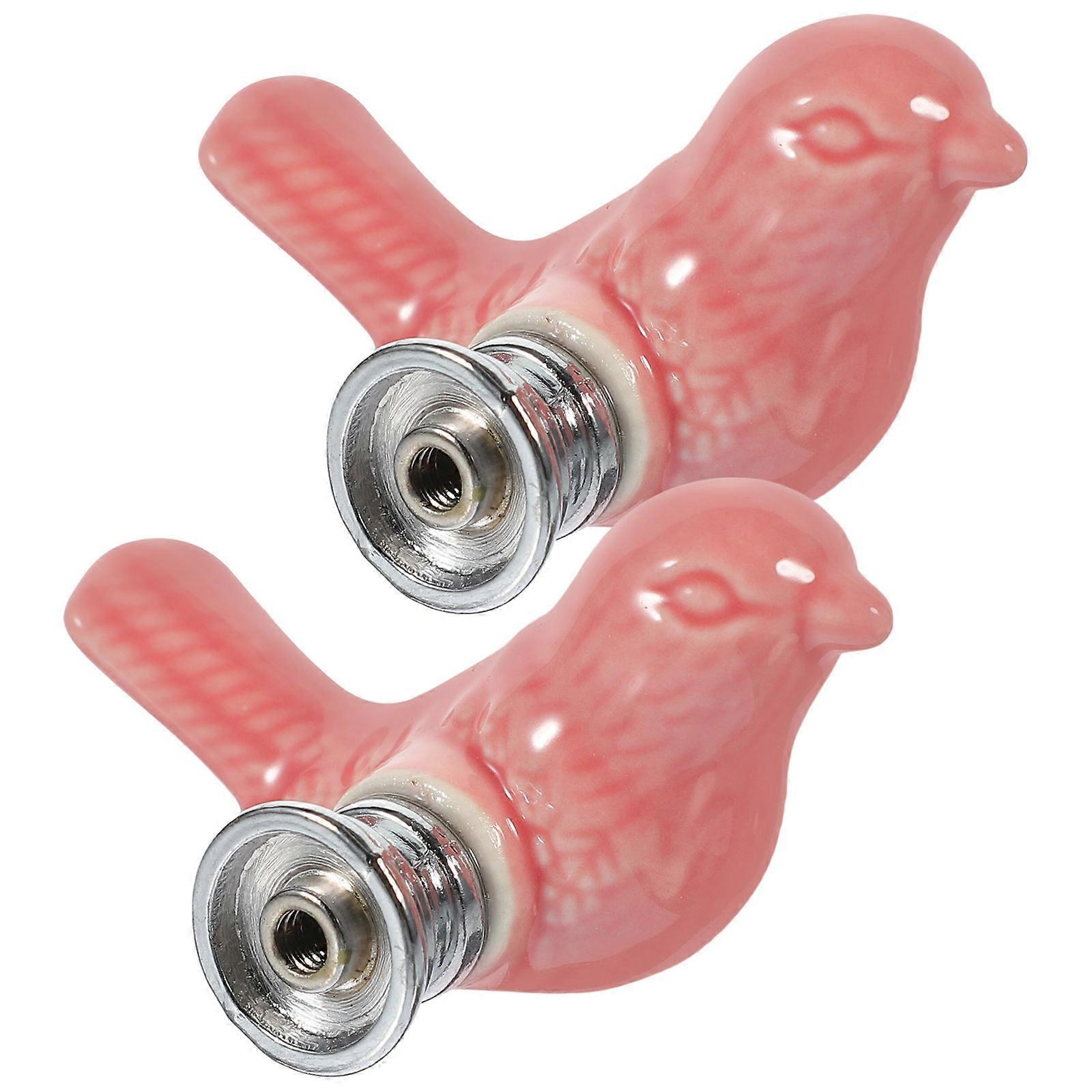 Ceramic Handle for Cabinet Pull Bar with Single Hole Function 2Pcs Silver