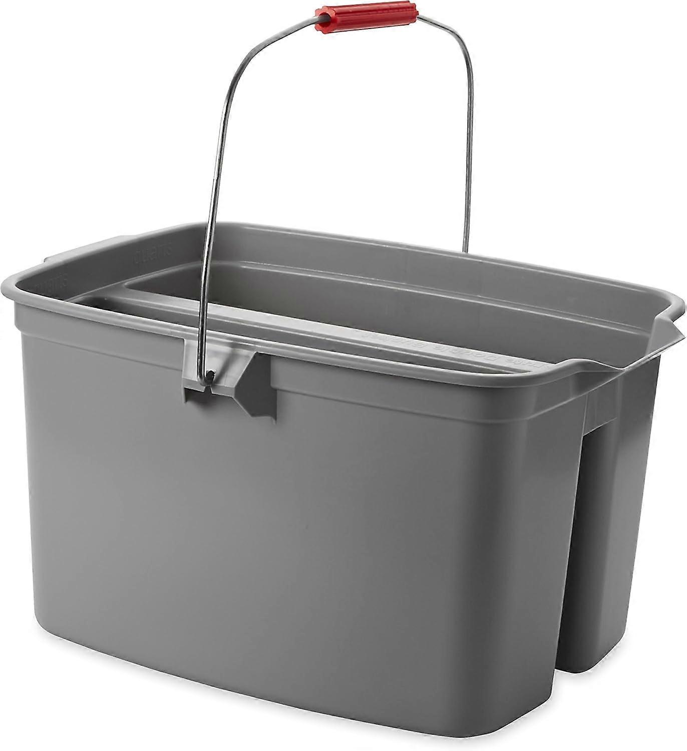 Double Compartment Cleaning Bucket 19 Quart Durable Plastic Bucket with Handle for Efficient Mopping Tasks