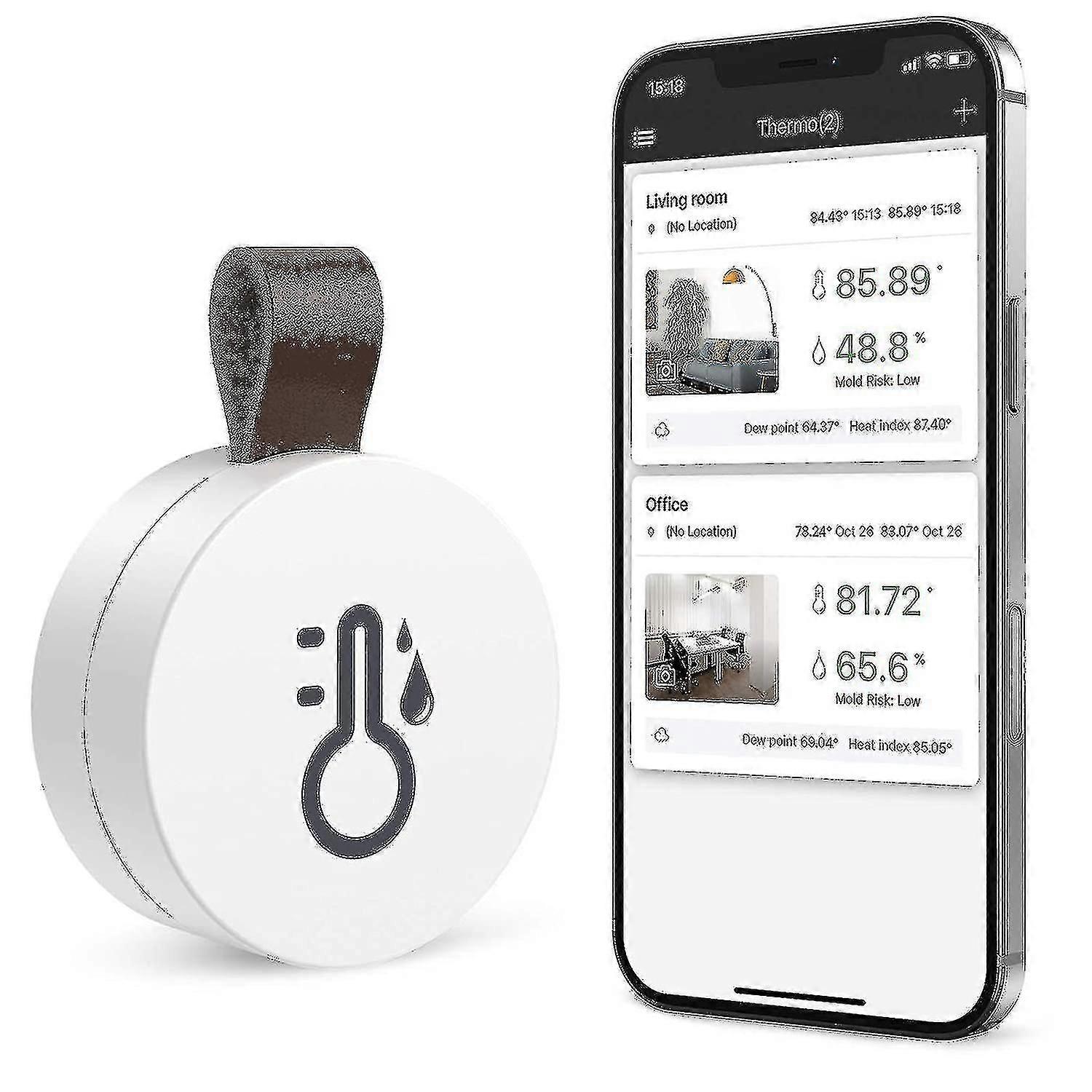 Wireless Thermometer Hygrometer, Oria Mini Bluetooth 5.0 Humidity Temperature Sensor With Data Export And Alerts